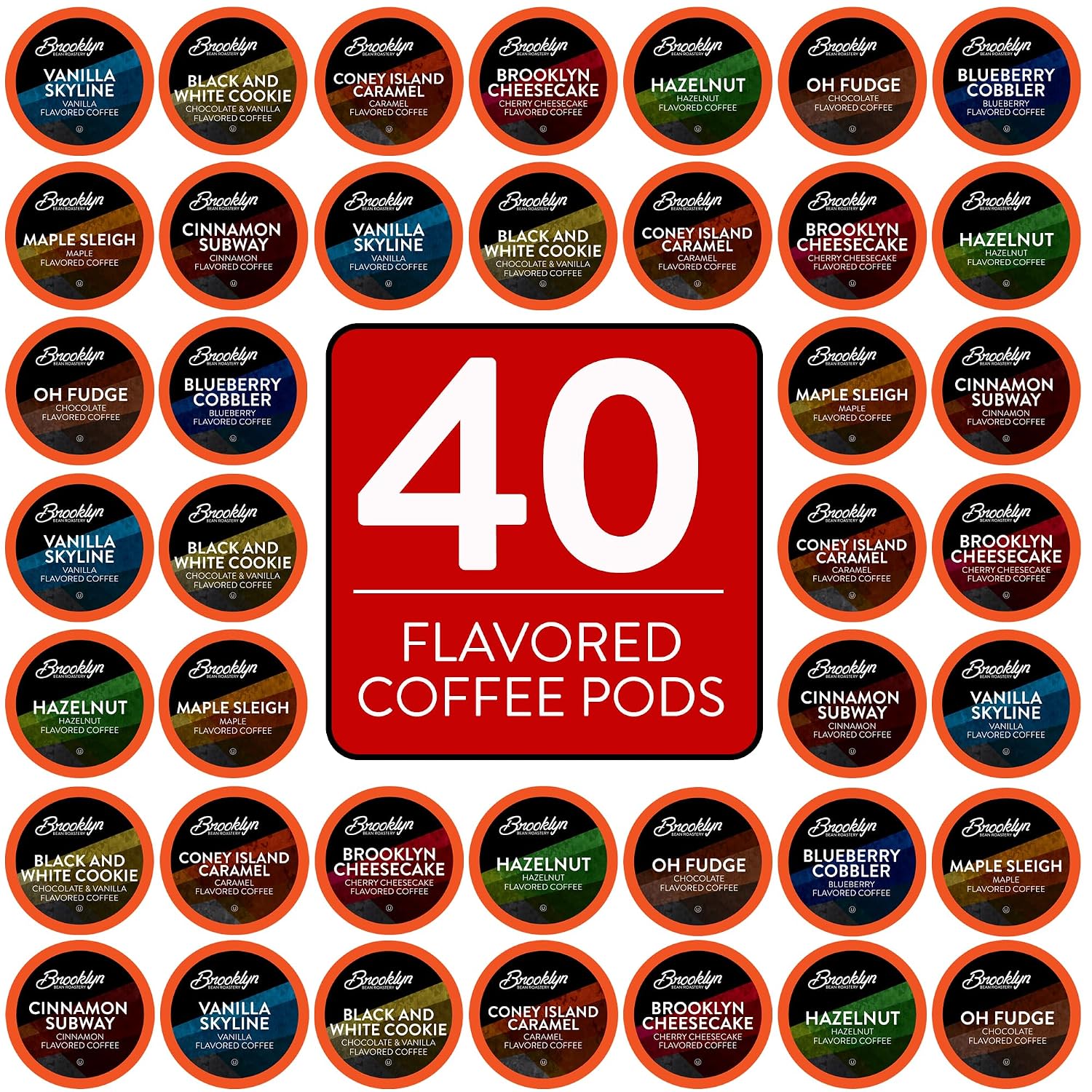 Brooklyn Beans Colombian Gourmet Coffee Pods - Compatible with Keurig K Cup Brewers Including 2.0 Machines, 40 Count, Rich and Smooth Colombian Medium Roast