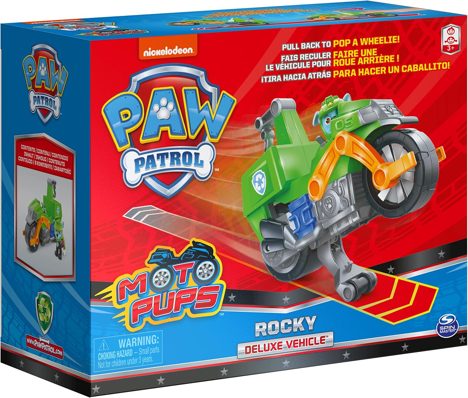 PAW Patrol, Moto Pups Wildcat’s Deluxe Pull Back Motorcycle Vehicle with Wheelie Feature and Toy Figure