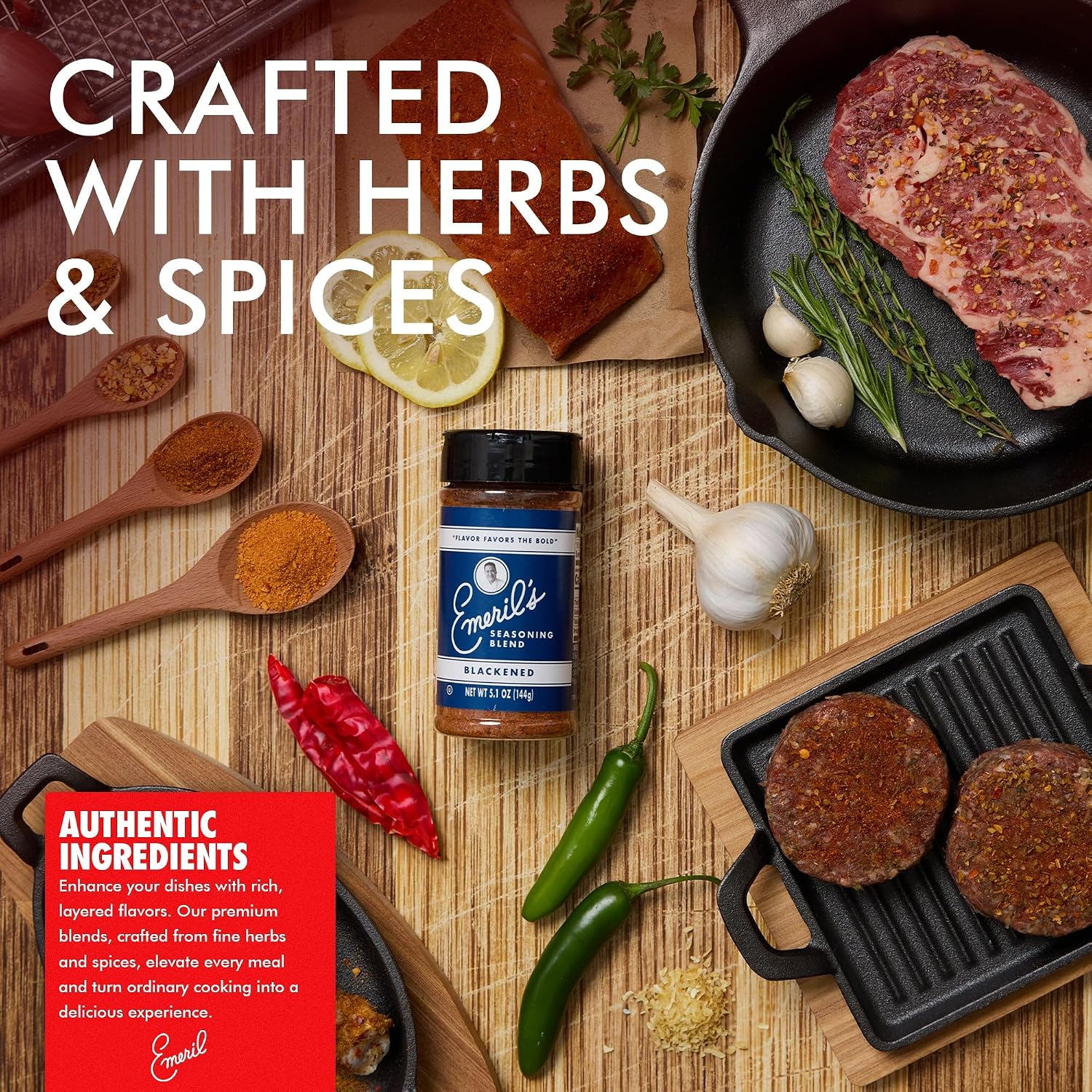 Emeril Lagasse 5 Oz, 3-Pack and 6-Pack Seasoning Blend: Original Essence, Cajun, Blackened, Chicken Rub, Steak Rub and Rib Rub Best Seasonings and Spices for Cooking (3PK - Chicken/Steak/Rib Rub)
