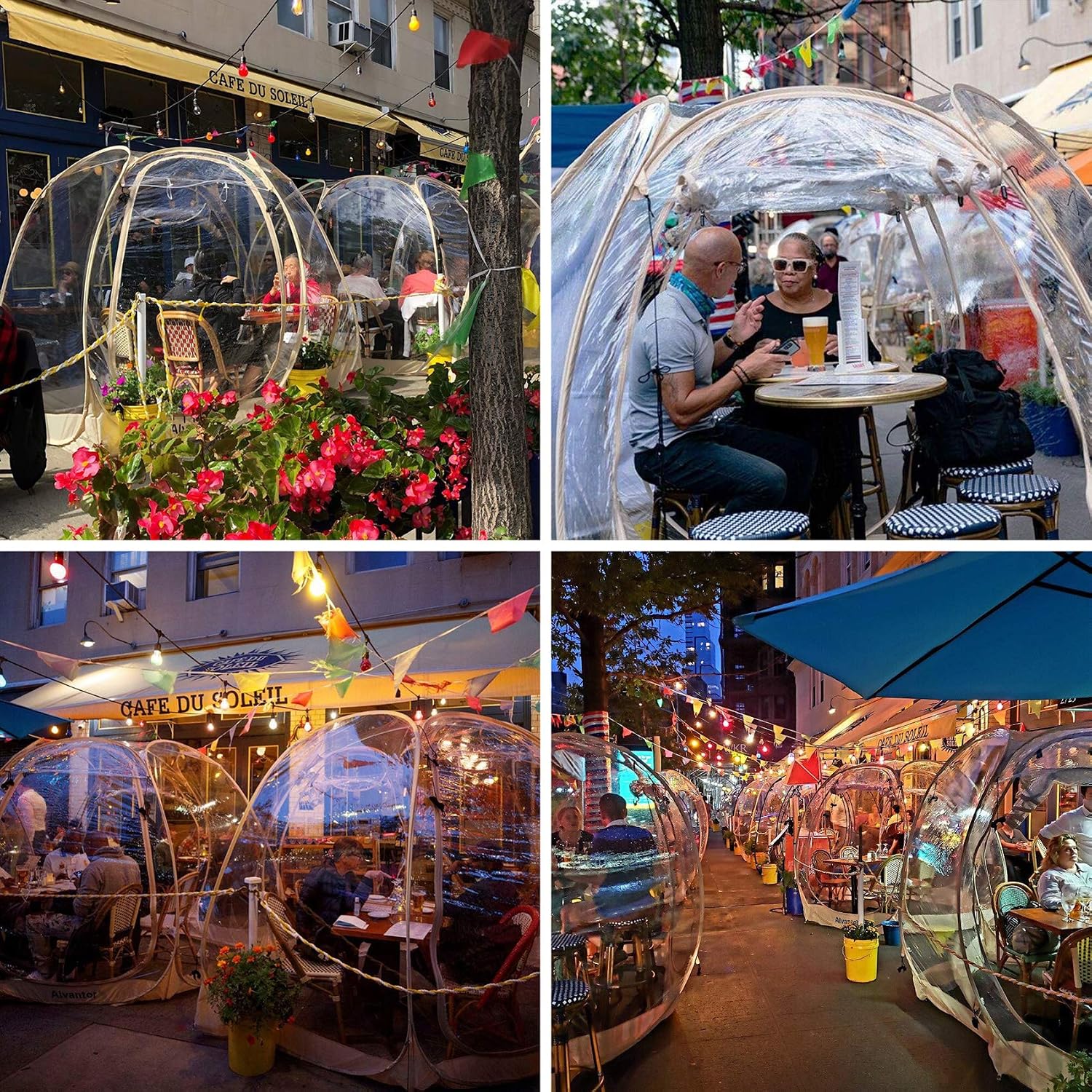 Alvantor® Pop Up Bubble Tent® - 6’ x 6’ Instant Igloo Tent® - 2-3 Person Screen House for Patios - Large Oversize Weather Proof Pod - Cold