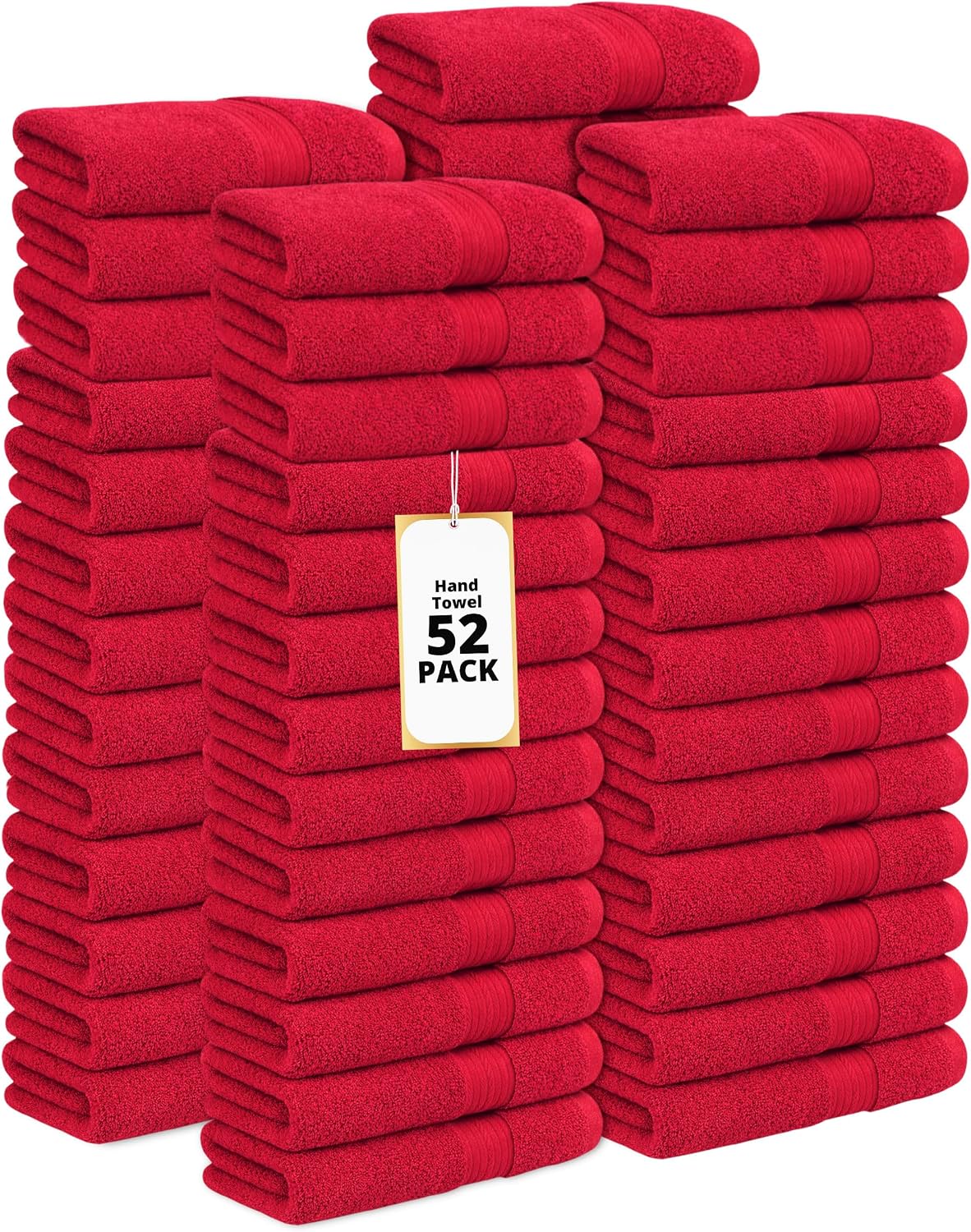 Ample Decor 100% Cotton Hand Towels 18x28 Inches, 600 GSM, Soft & Absorbent, Set of 12, Purple