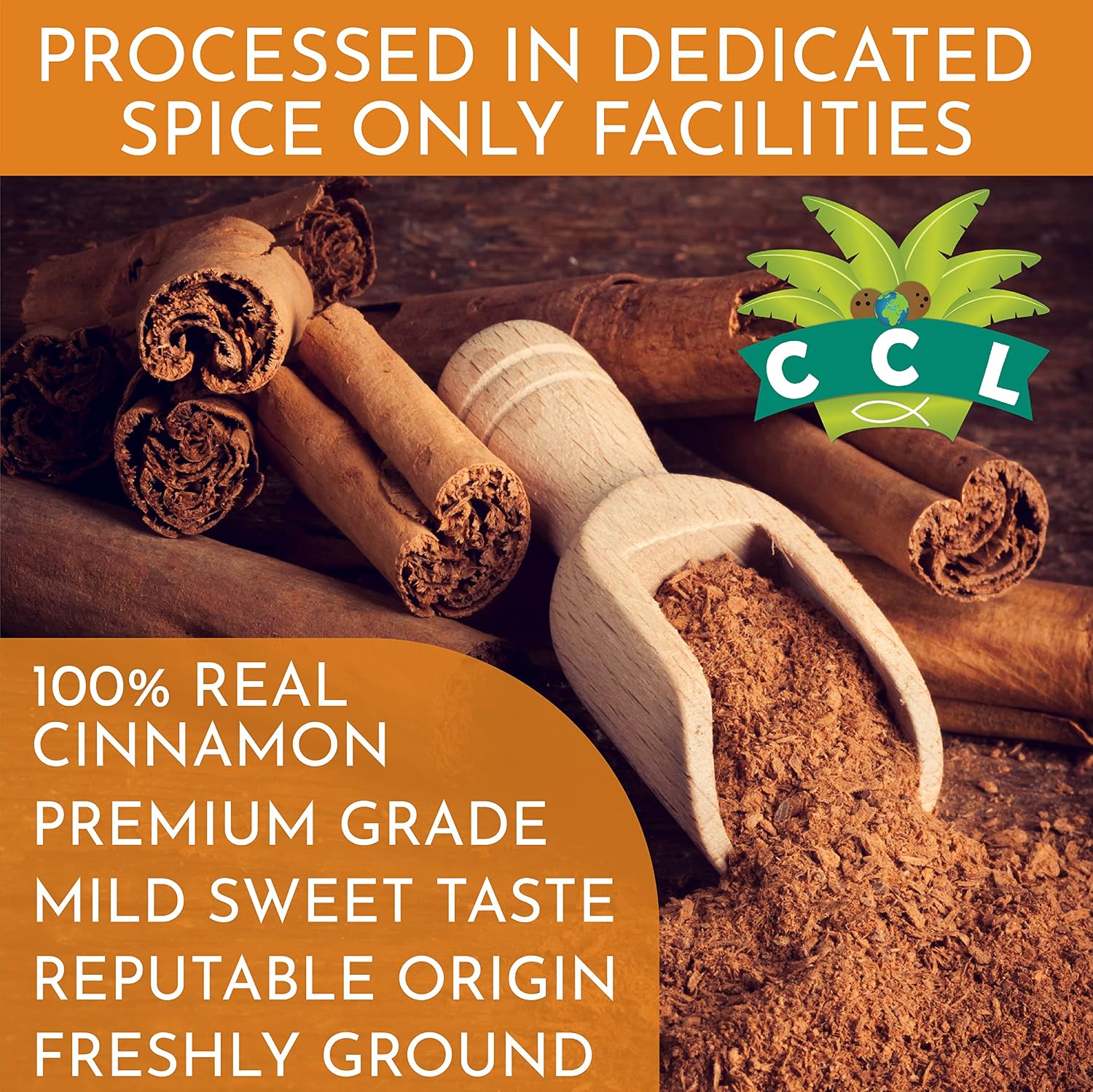 Organic Ceylon Cinnamon Powder 1 lb - True Ground Sri Lanka Spice, Raw | Low Coumarin, USDA Certified, Non-GMO, Gluten Free, Additive Free, for Baking, Cooking, Coffee and Tea, Resealable Pouch