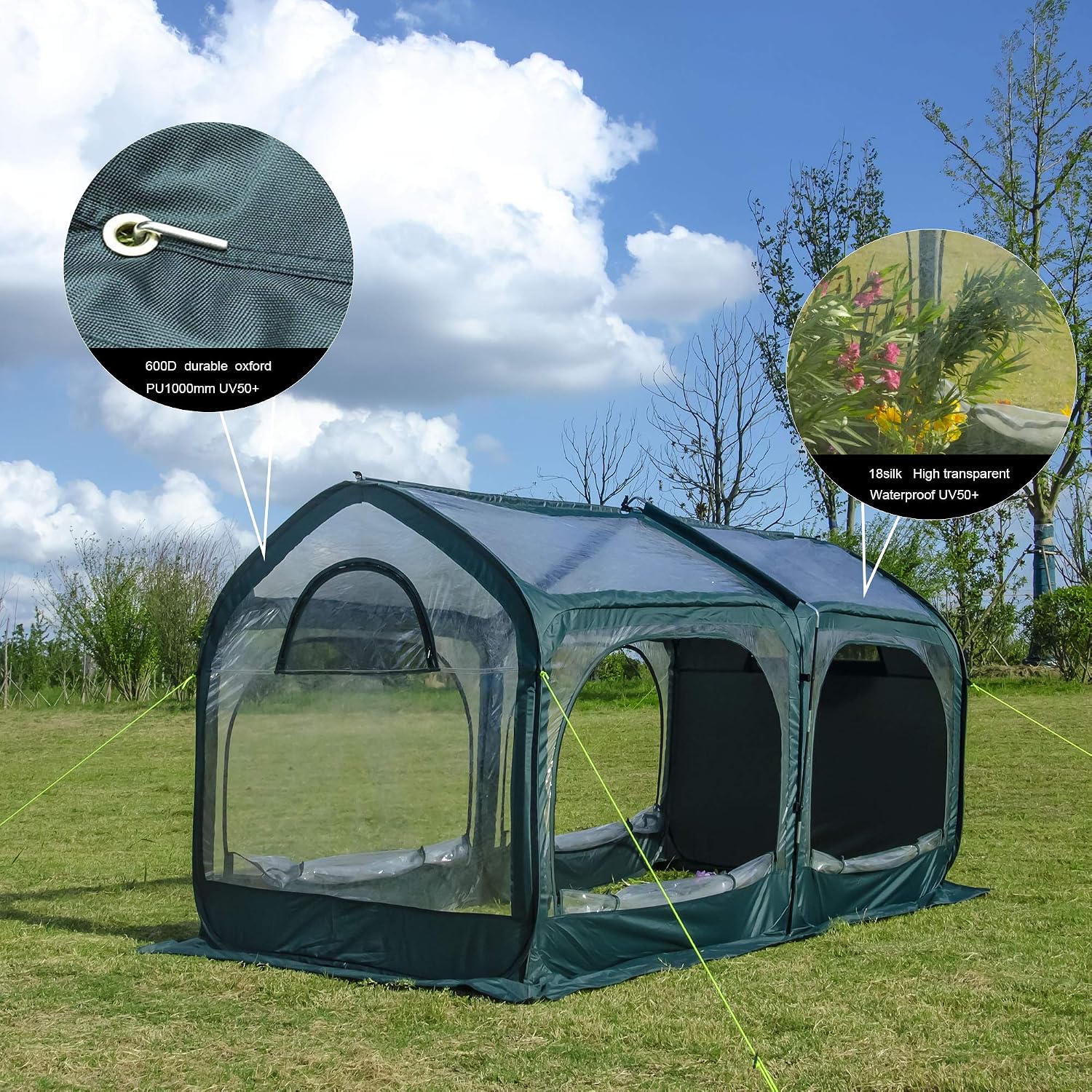 porayhut Pop Up Greenhouse Cover Flower House Mini Gardening Plant Flower Sunshine Room