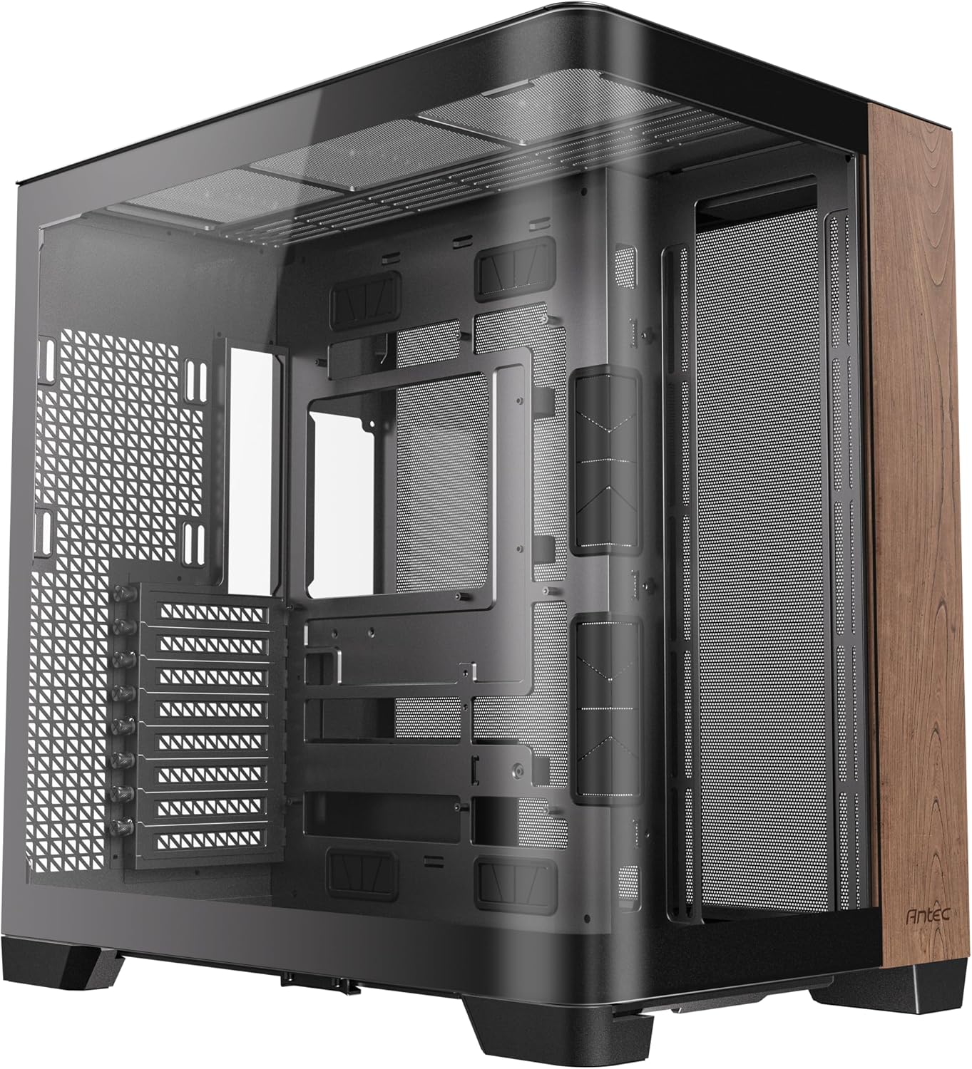 Antec C8 Wood, Fans not Included, Wooden Front Panel, Dual-Chamber Layout, Type-C, 360mm Radiator Support, Seamless TG Front & Side Panels, RTX 40 Compatible, Full-Tower E-ATX PC Case