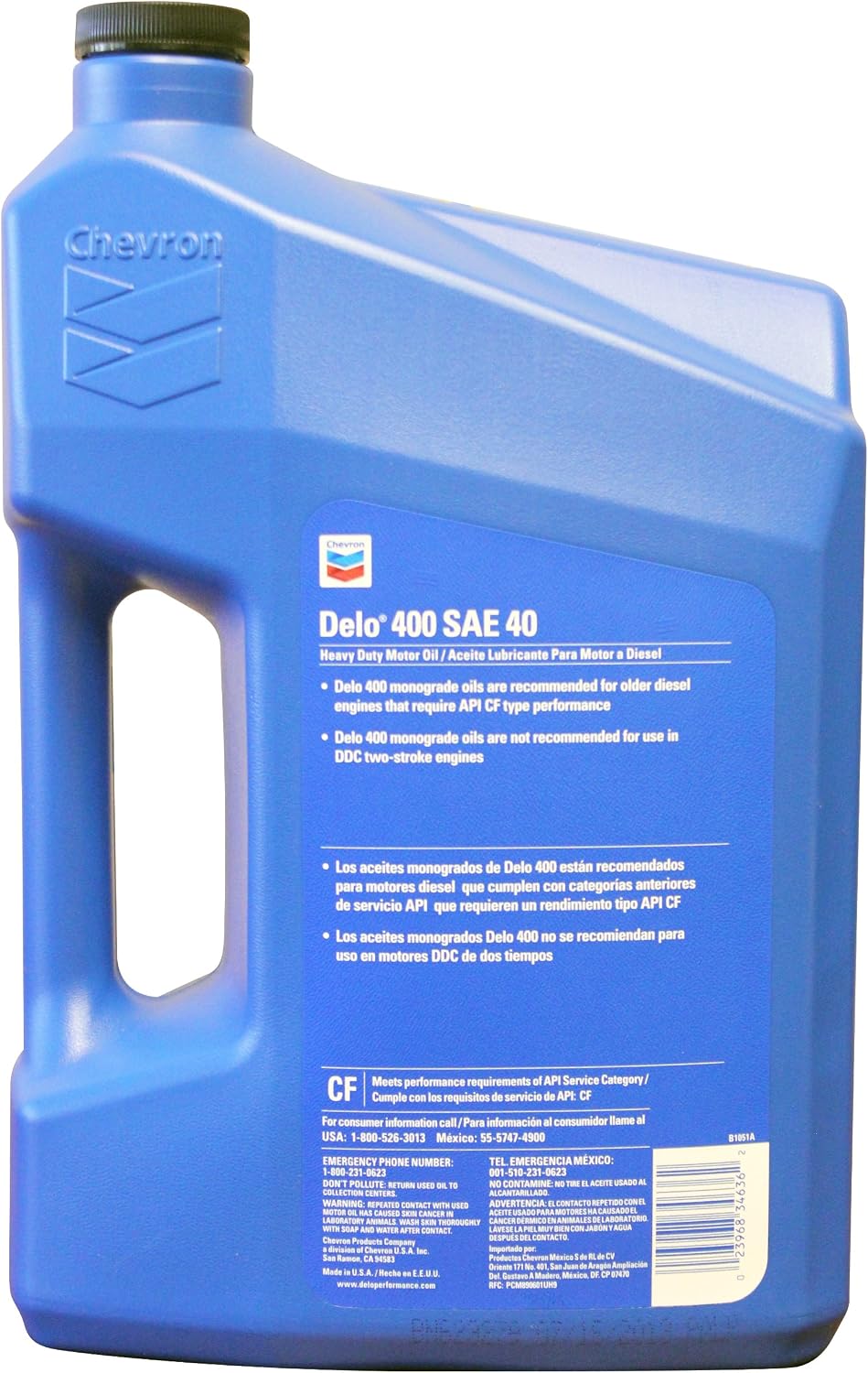 Delo 400 XSP SAE Heavy Duty Synthetic Diesel Engine Oil 5W-40, 1 Gallon, Pack of 1