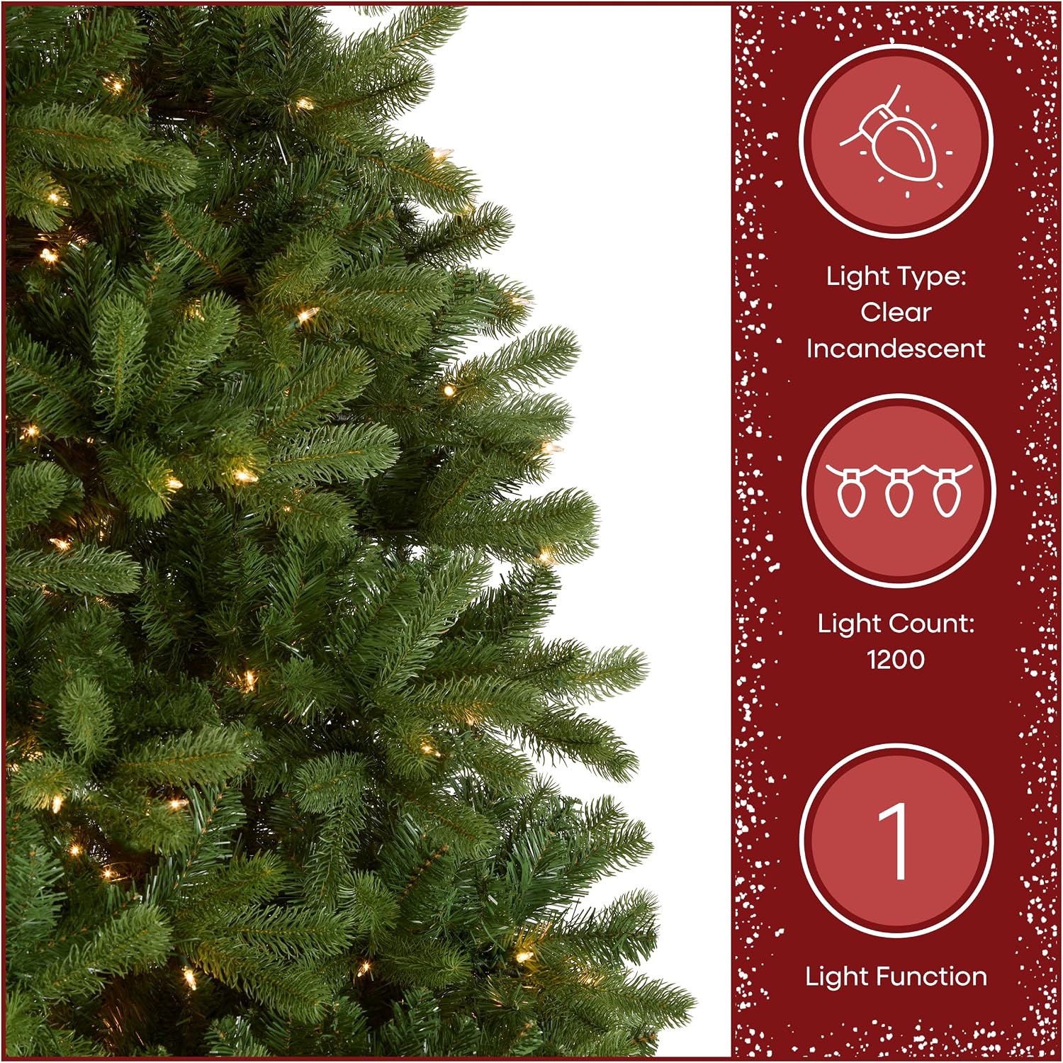 National Tree Company 7.5ft Pre-Lit Downswept Douglas Fir Christmas Tree | 750 Clear Lights, 1,867 Tips, Includes Stand, Artificial, Green
