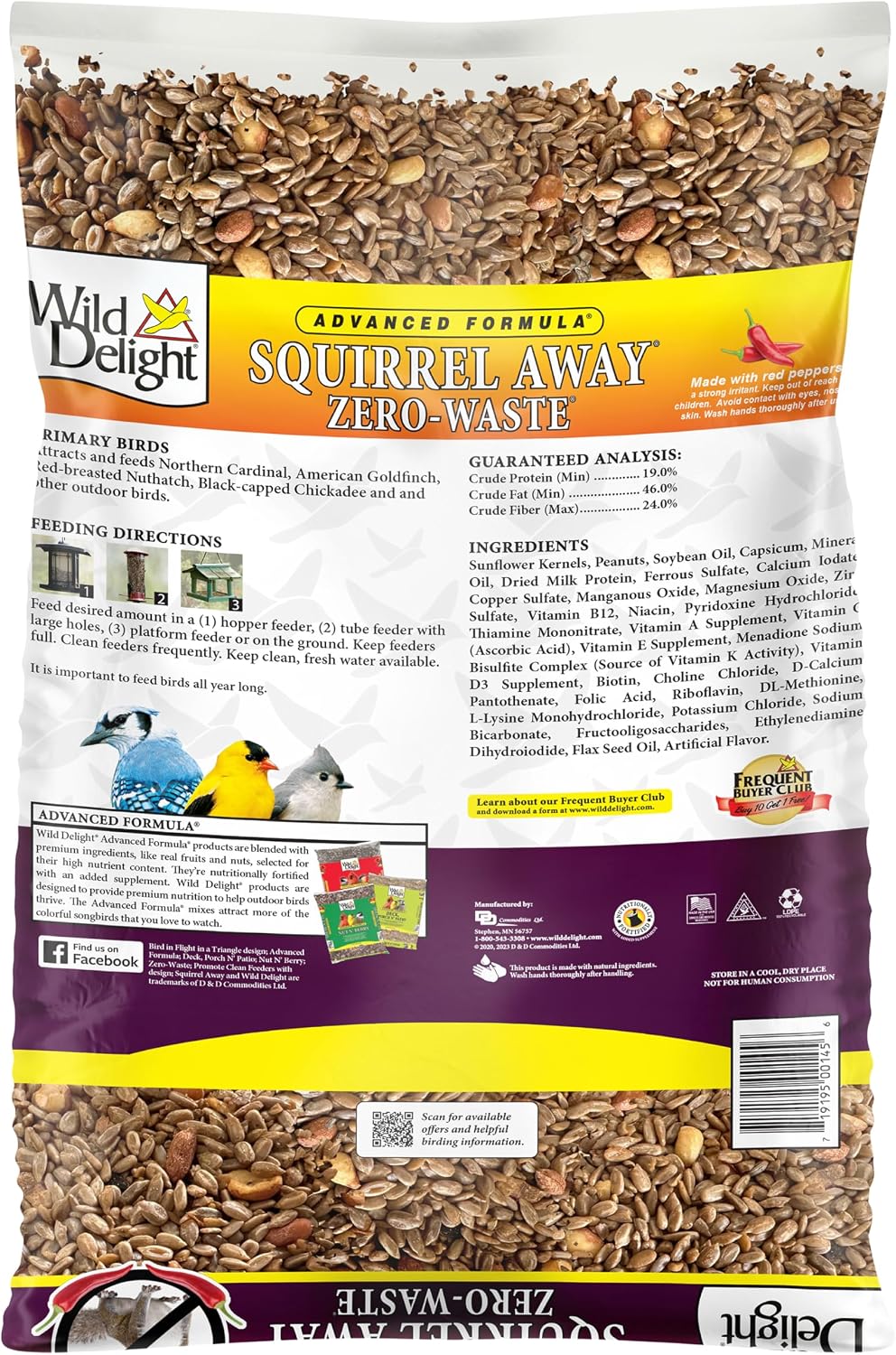 Wild Delight Deck, Porch N' Patio No Waste Bird Food, 5 lb, (374050)