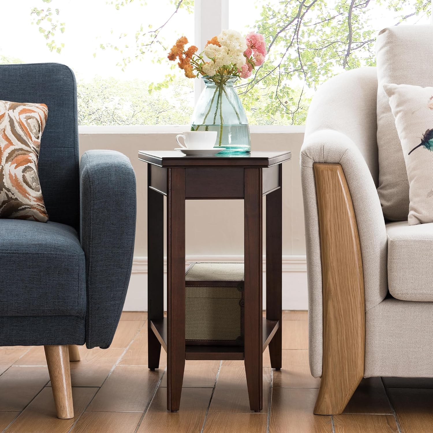Leick Home Delton Wedge End Table, 17", Sienna