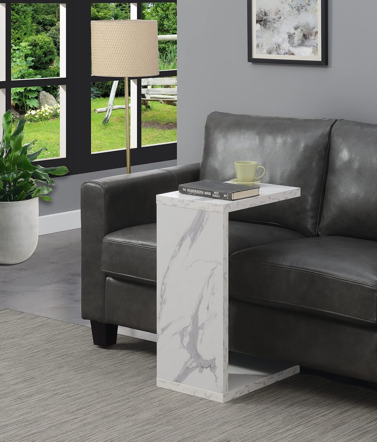Convenience Concepts Northfield Admiral C Shaped End Table 18" - Contemporary Modern C Shaped Side Table