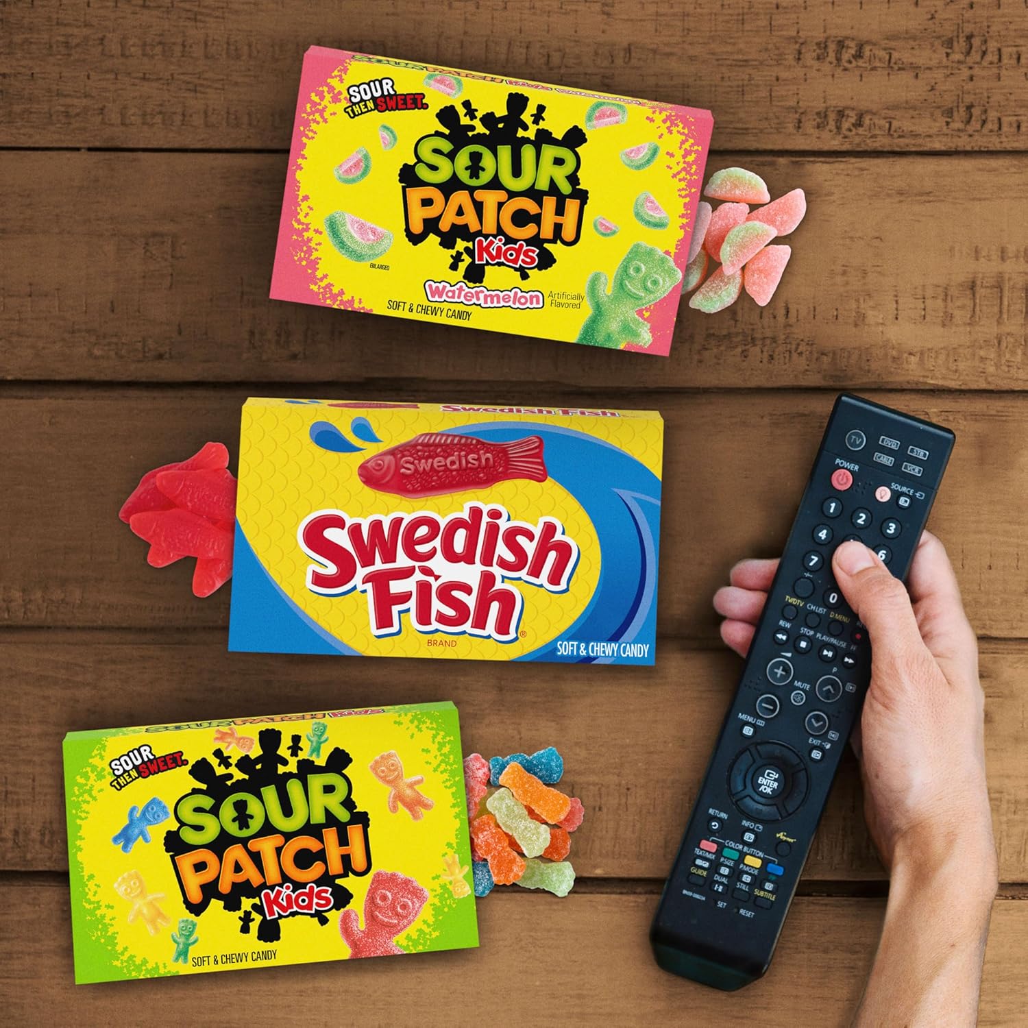SOUR PATCH KIDS & SWEDISH FISH Soft & Chewy Gummy Candy Variety Pack, 15 ct