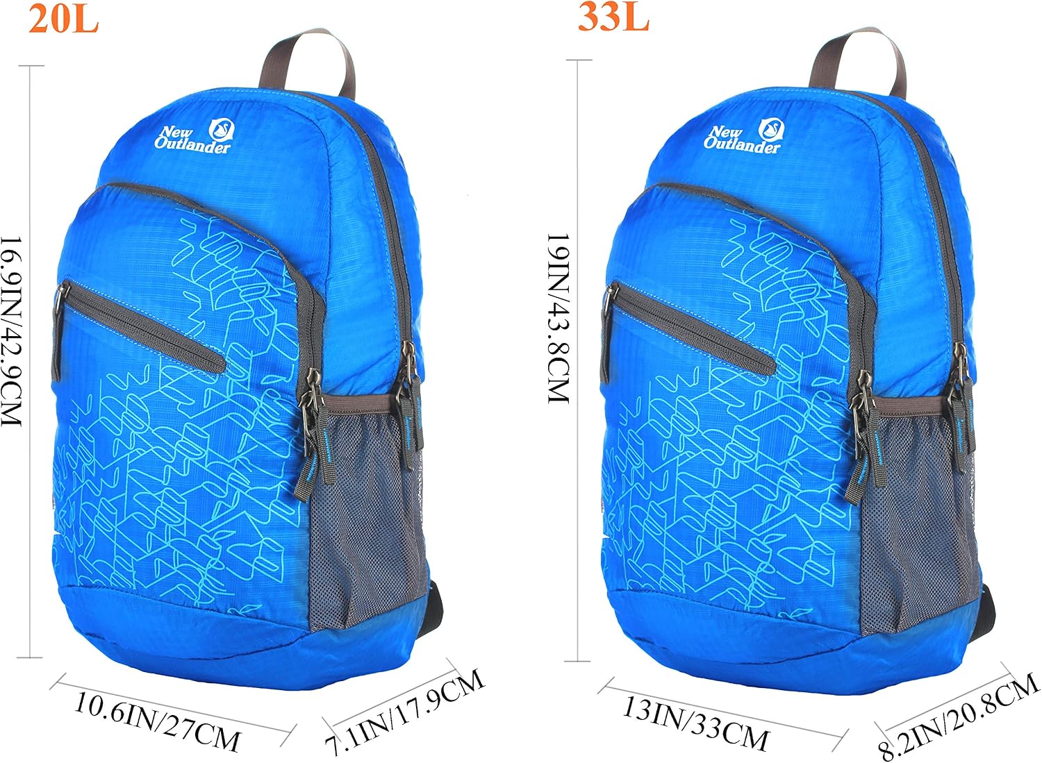 Packable Handy Lightweight Travel Hiking Backpack Daypack-Orange
