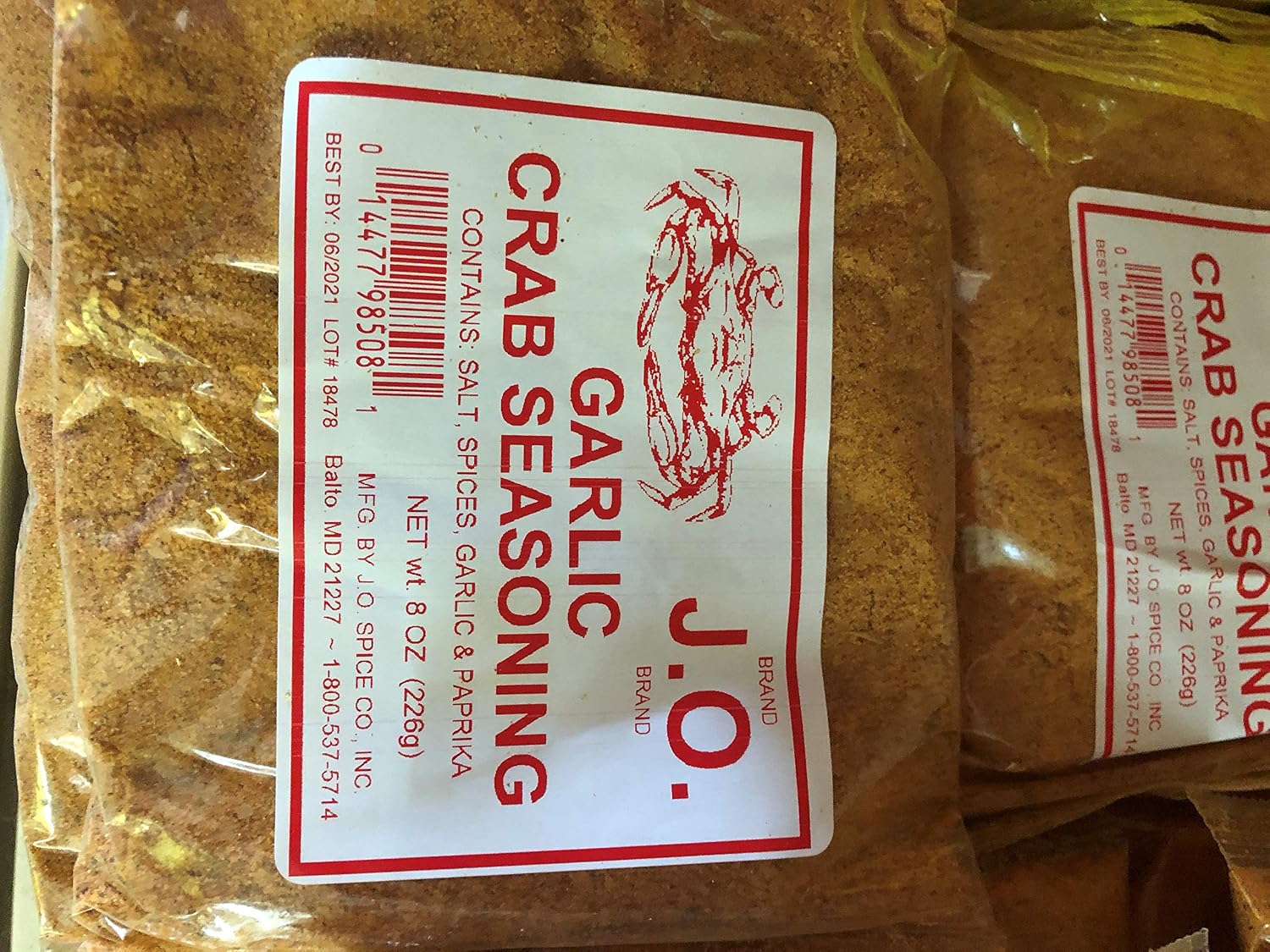 J.O. Garlic Crab Seasoning J O Maryland 8oz USA