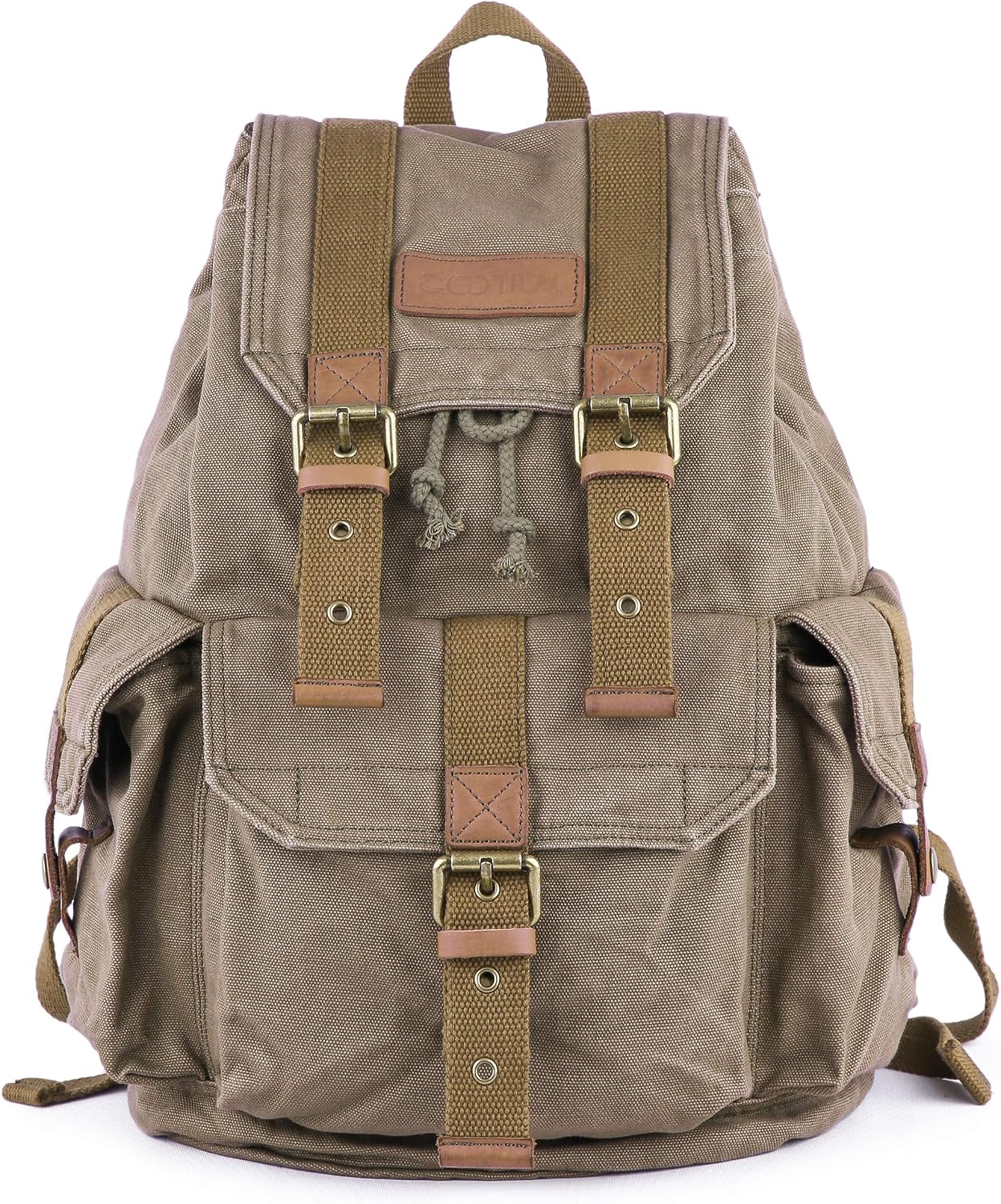 GOOTIUM 21101AMG Specially High Density Thick Canvas Backpack Rucksack, Field Tan, Large