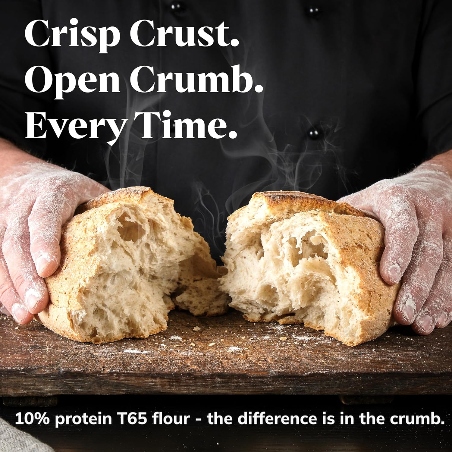 Francine T65 All-Purpose French Flour, Unbleached, 10% Protein, 2.2lb (2-Pack)