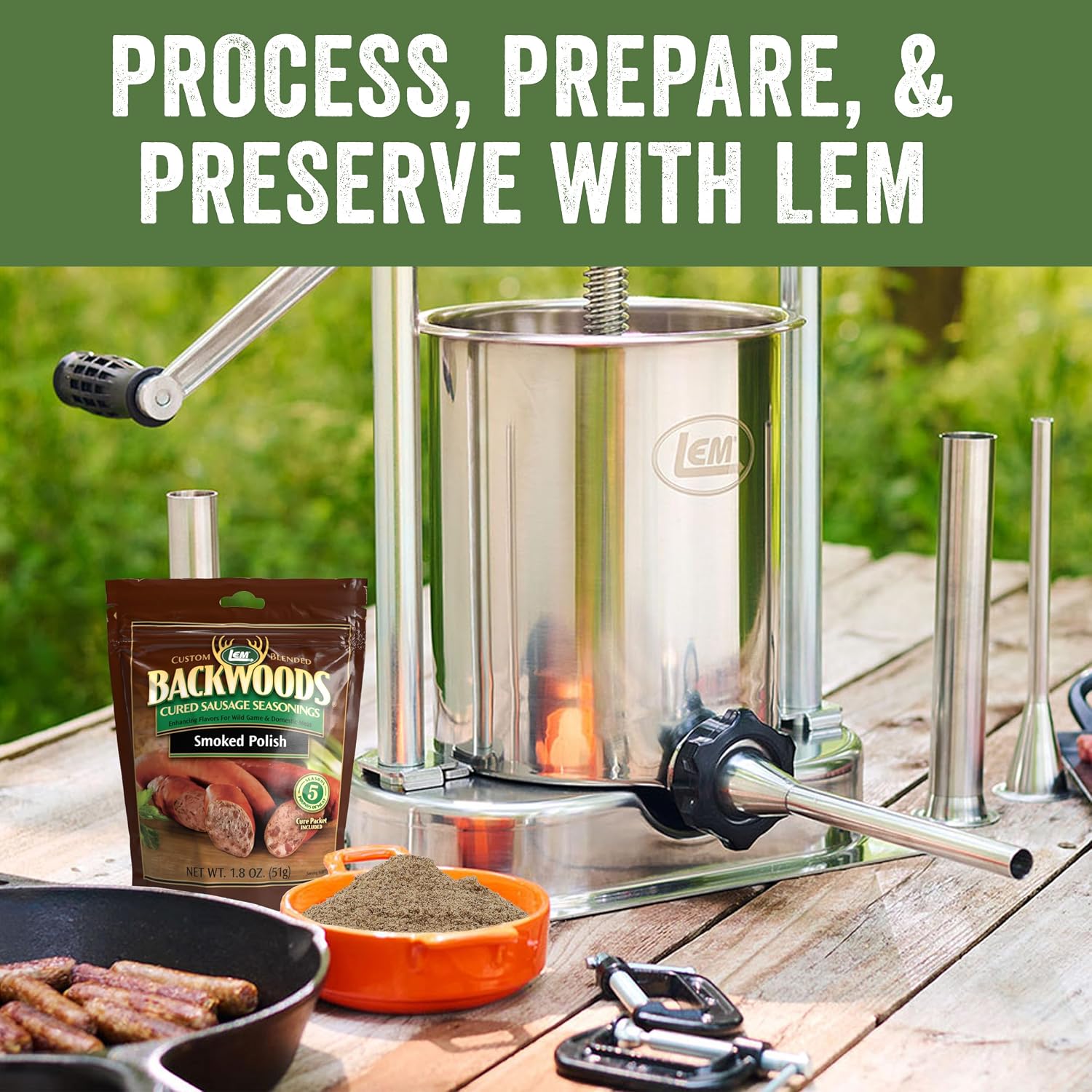 LEM Backwoods Cured Sausage Seasoning with Cure Packet, Jalapeno Summer Sausage