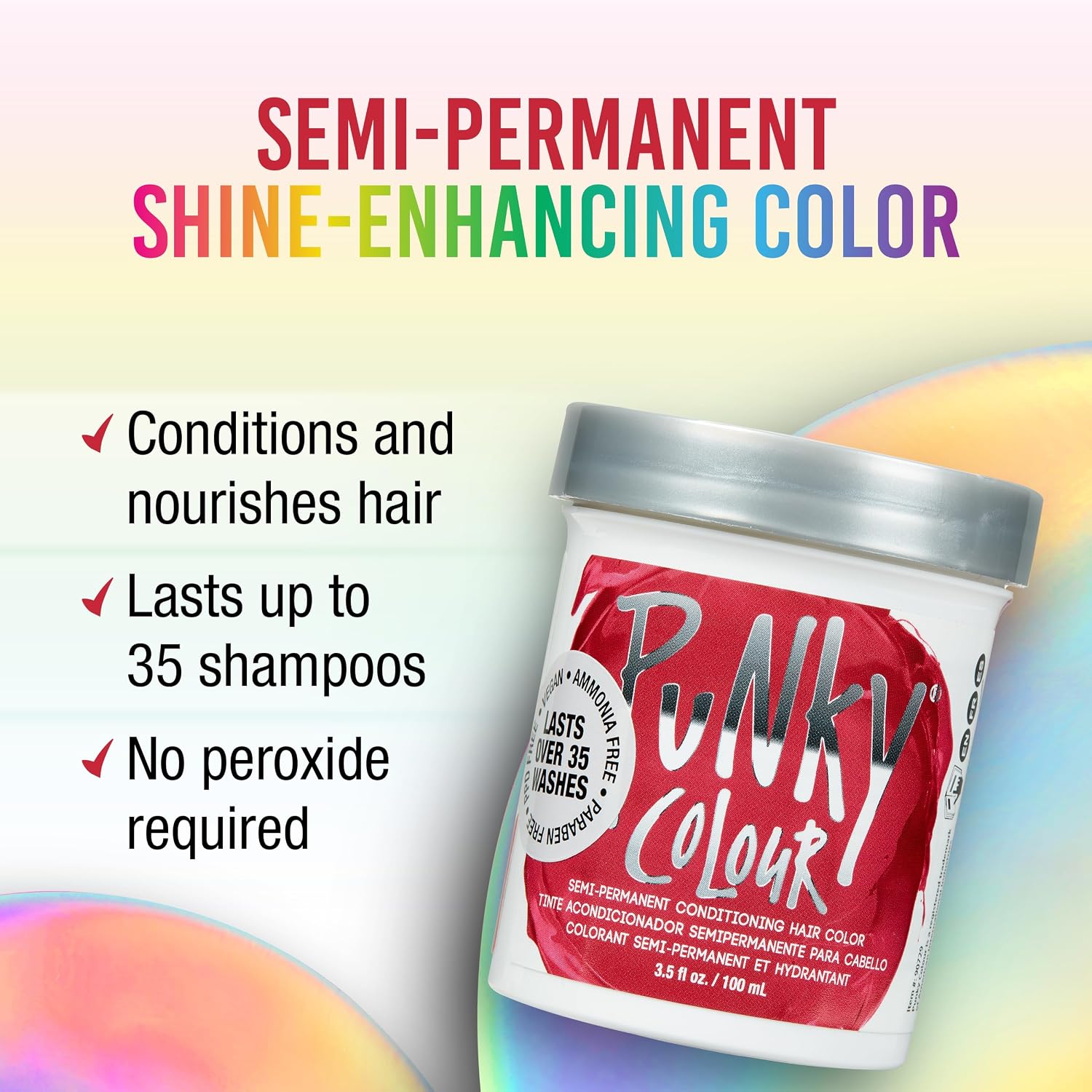Punky Colour Flamingo Pink Semi Permanent Hair Color – Vibrant Pink Hair Dye, Vegan & Cruelty-Free Conditioning Formula, Lasts Up to 35 Washes, 3.5 fl oz