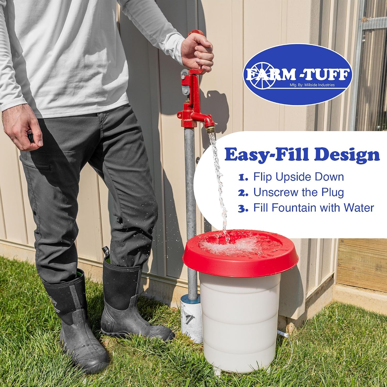 FARM-TUFF Plastic Easy Fill Poultry Waterer