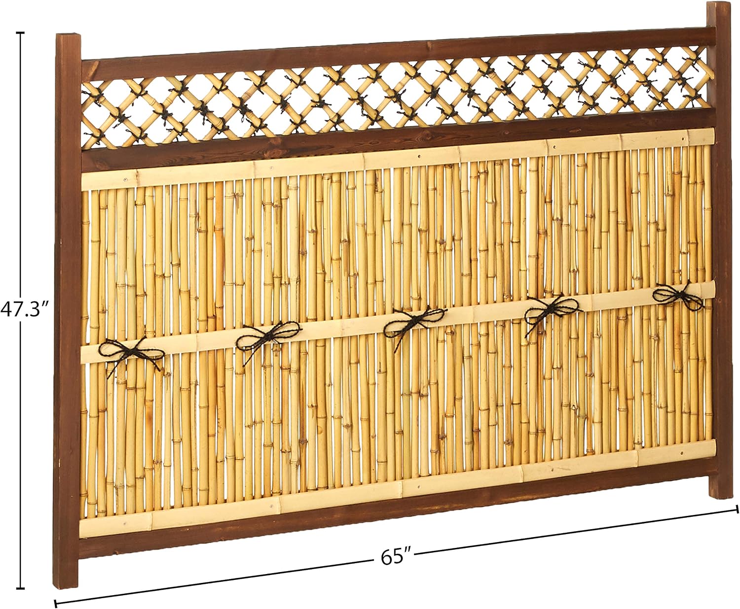 Red Lantern 4 x 1.5 ft. Japanese Bamboo Kumo Fence Panel, 4ft. x 2ft, Brown