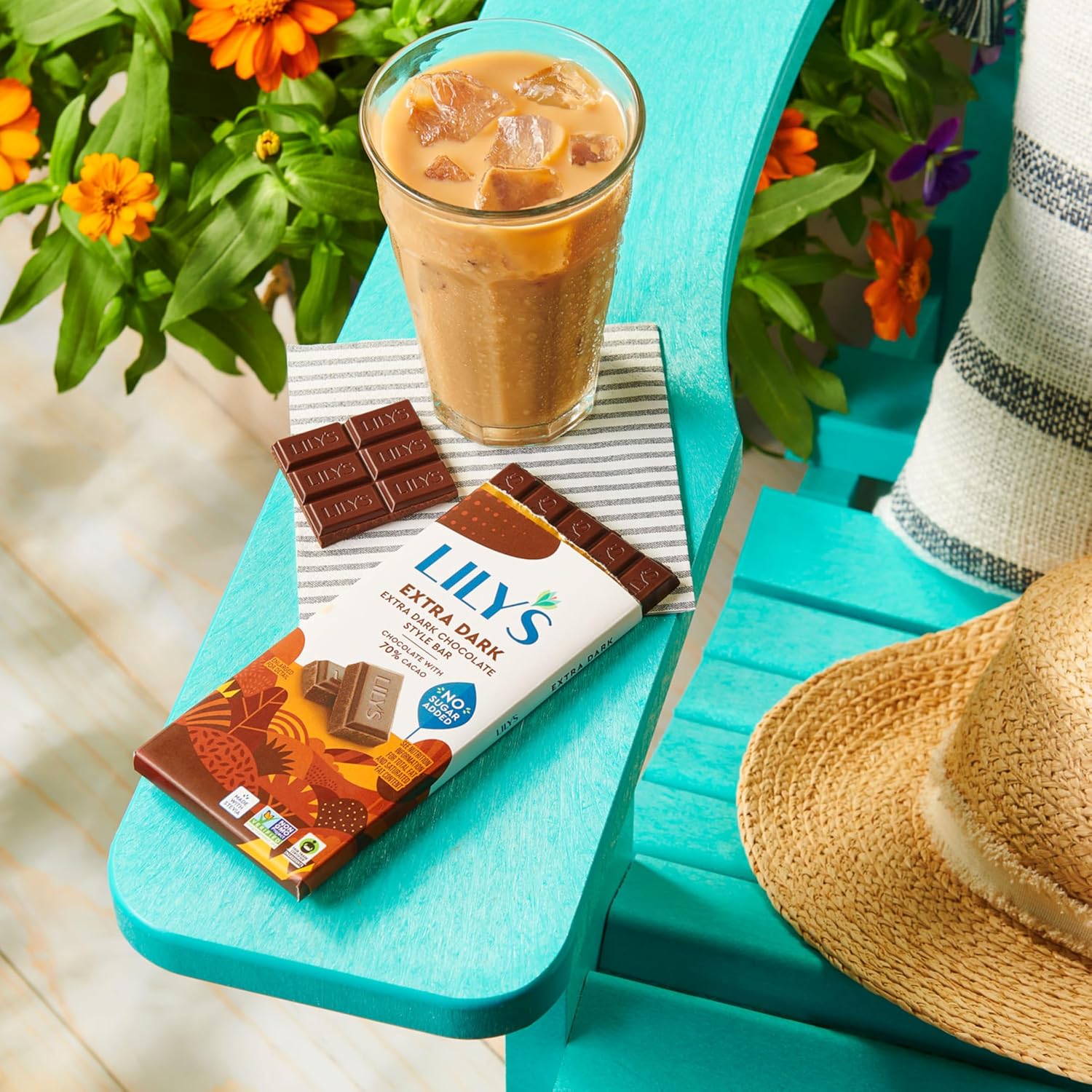 LILY'S Almond Dark Chocolate Style No Sugar Added, Sweets Bars, 3 oz (12 Count)