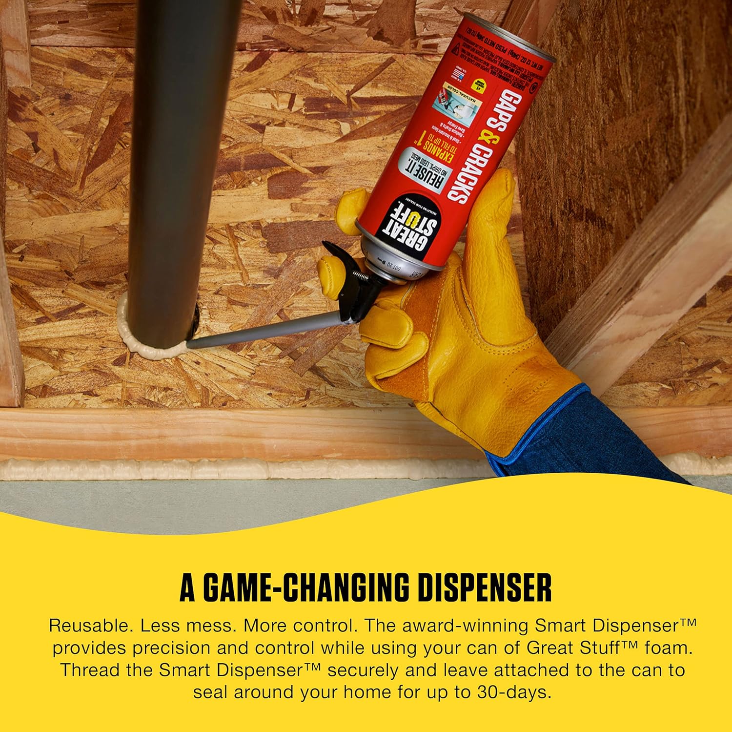 Great Stuff 99108824 Smart Dispenser Gaps & Cracks, Cream, 12 Ounce