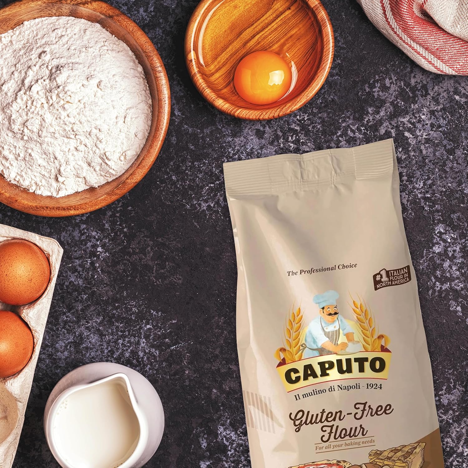 Antimo Caputo Gluten Free Pizza Flour 2.2lb - All Natural Multi Purpose Flour & Starch Blend for Baking Pizza, Bread, & Pasta