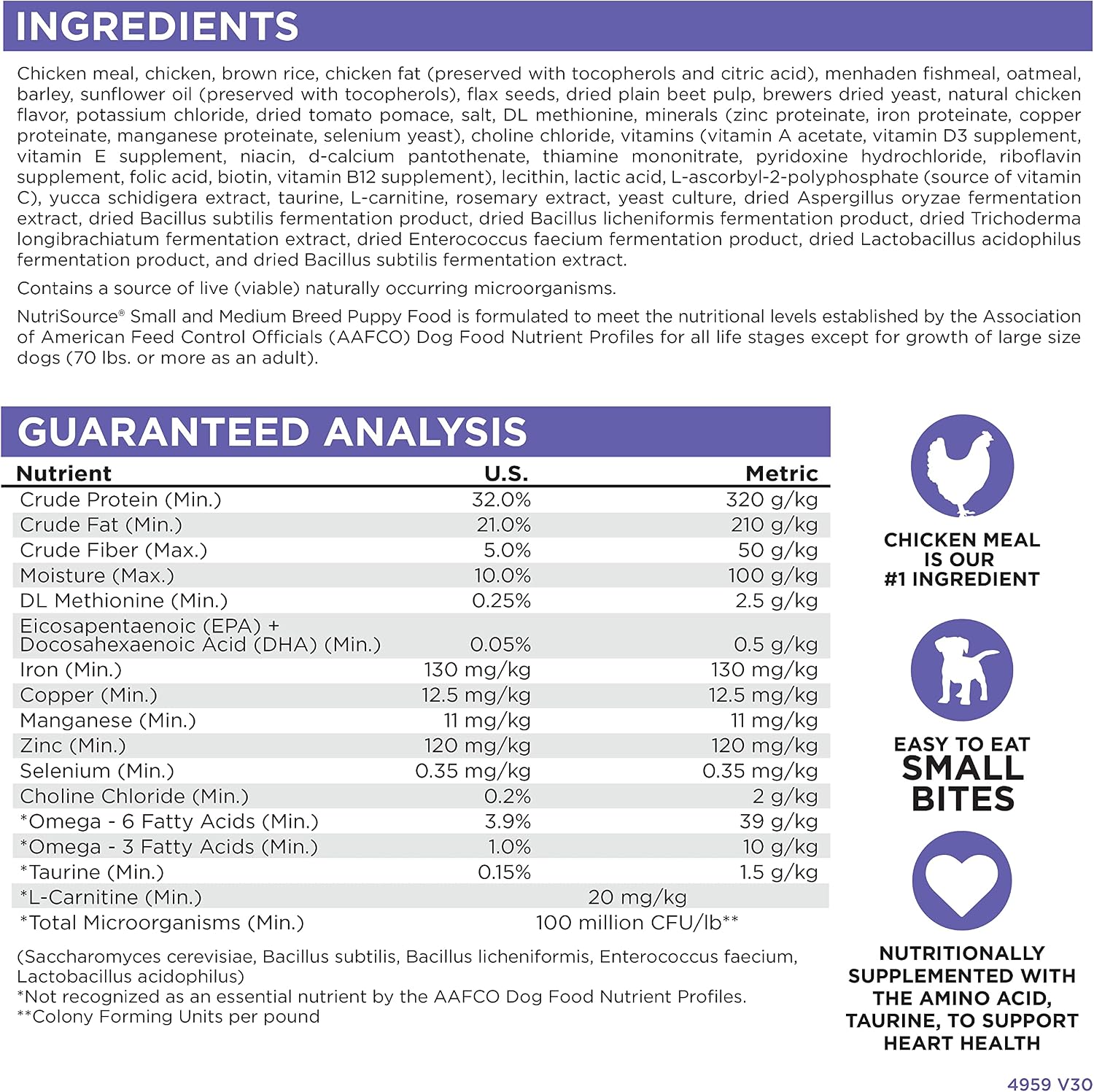 NutriSource Puppy Food, Made with Chicken Meal and Rice, Small Breed with Wholesome Grains, 15LB, Dry Dog Food