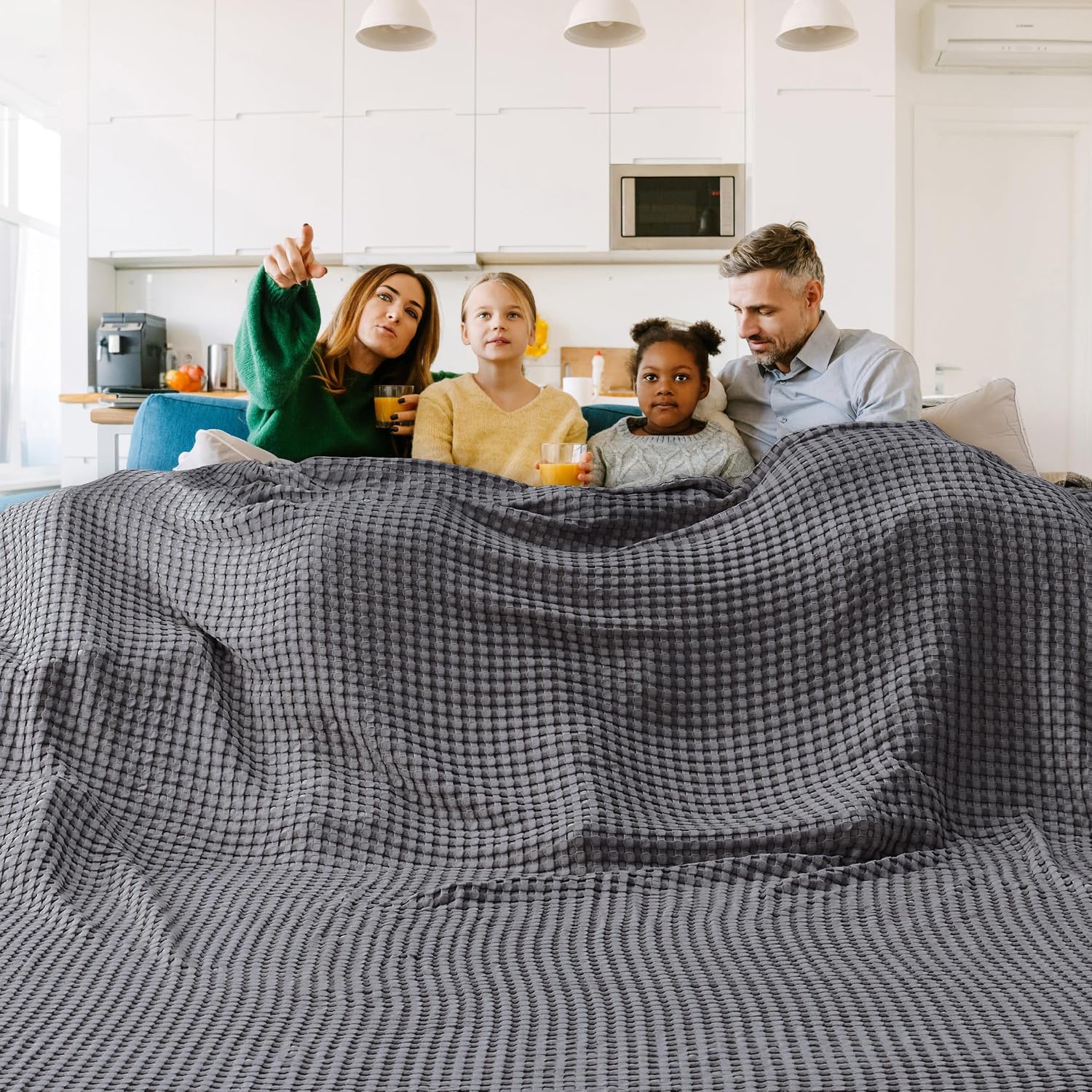 Bedsure Cooling Waffle Blanket for Hot Sleepers, Ivory, Queen, 90"x90"