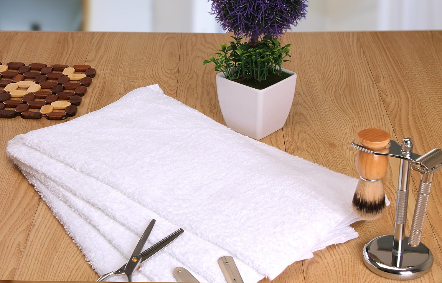 Utopia Towels Salon Towels, Pack of 24, 16x27 in, 100% Cotton, White | Highly Absorbent Lightweight Cotton Salon Towels for Hand, Gym & Beauty Care - Soft, Ideal for Spa & Home Hair Care
