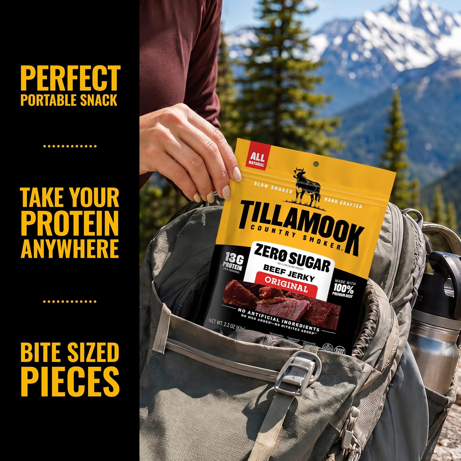 Tillamook Country Smoker Zero Sugar Keto Friendly Beef Jerky, Original, 2.2 Ounce