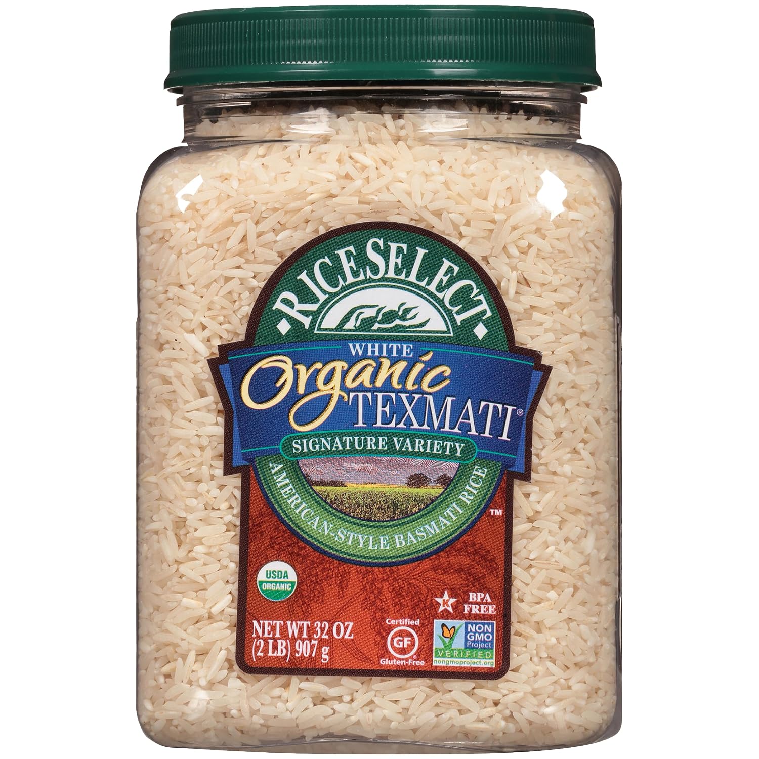 RiceSelect Organic Texmati White Rice, Long-Grain Basmati Rice