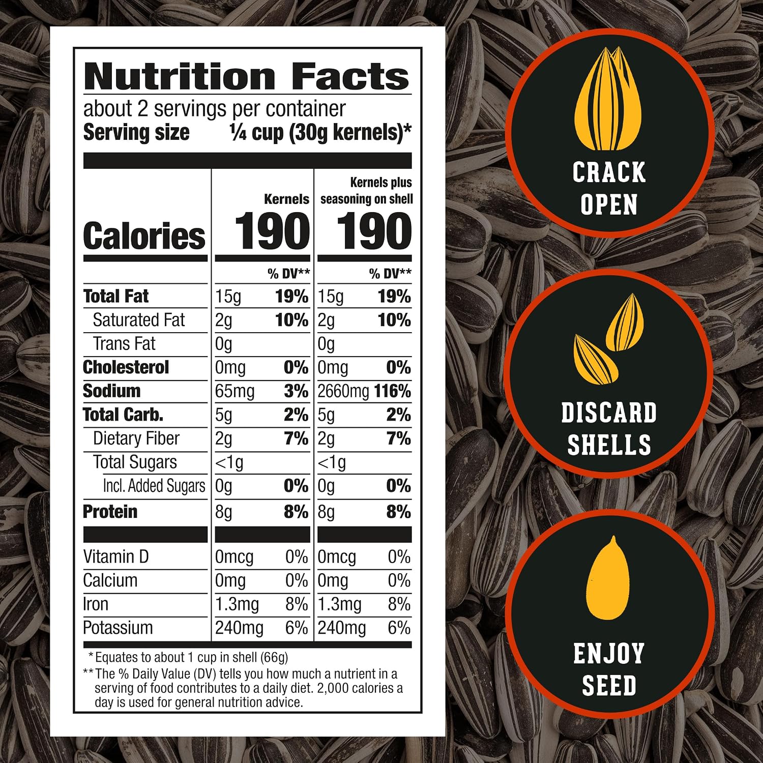 DAVID Jumbo Sunflower Seeds, Cracked Pepper Flavor, 5.25 oz.
