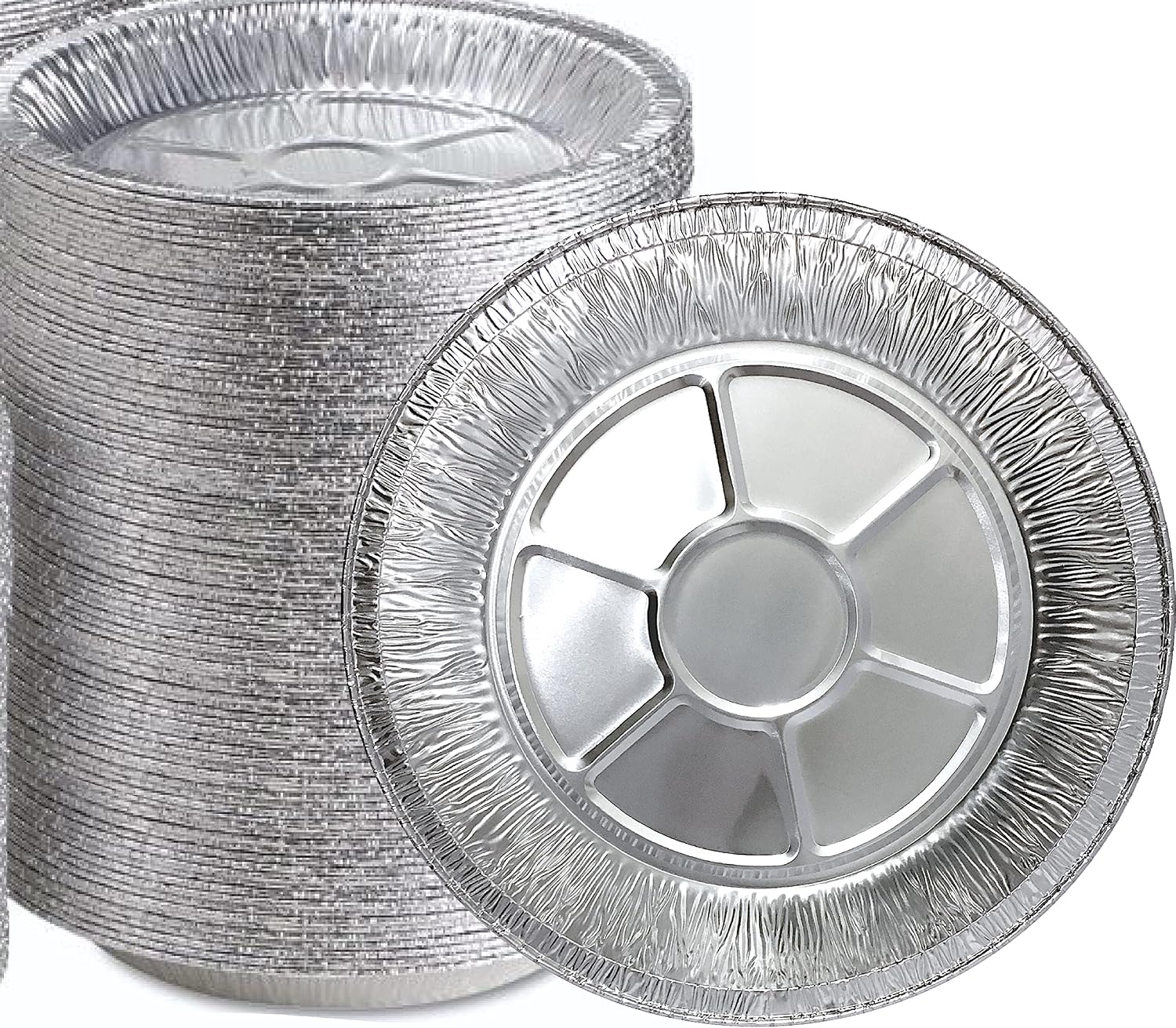 9" Aluminum Foil Pie Tins (25 Pack), Disposable Aluminum Pie Pans, Foil Pans for Baking, Cooking, Freezer Safe, Round Foil Pans