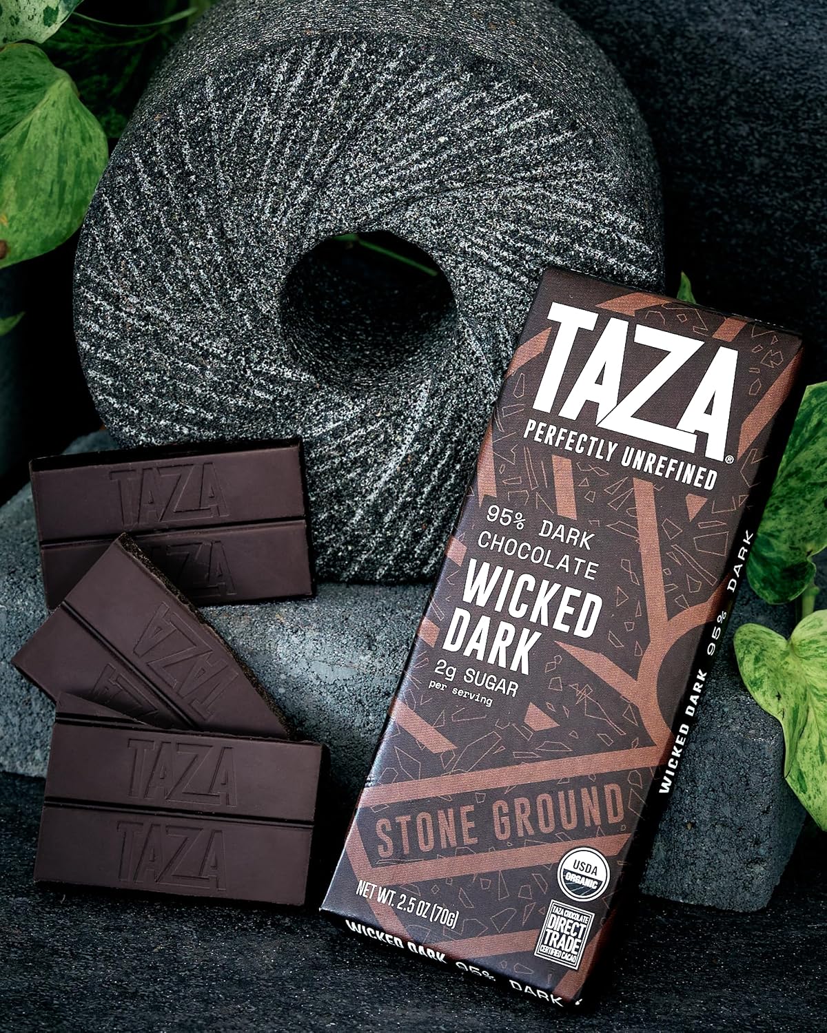 Taza Chocolate, 95% Wicked Dark Amaze Bar, 2.5 oz bars, case of 10