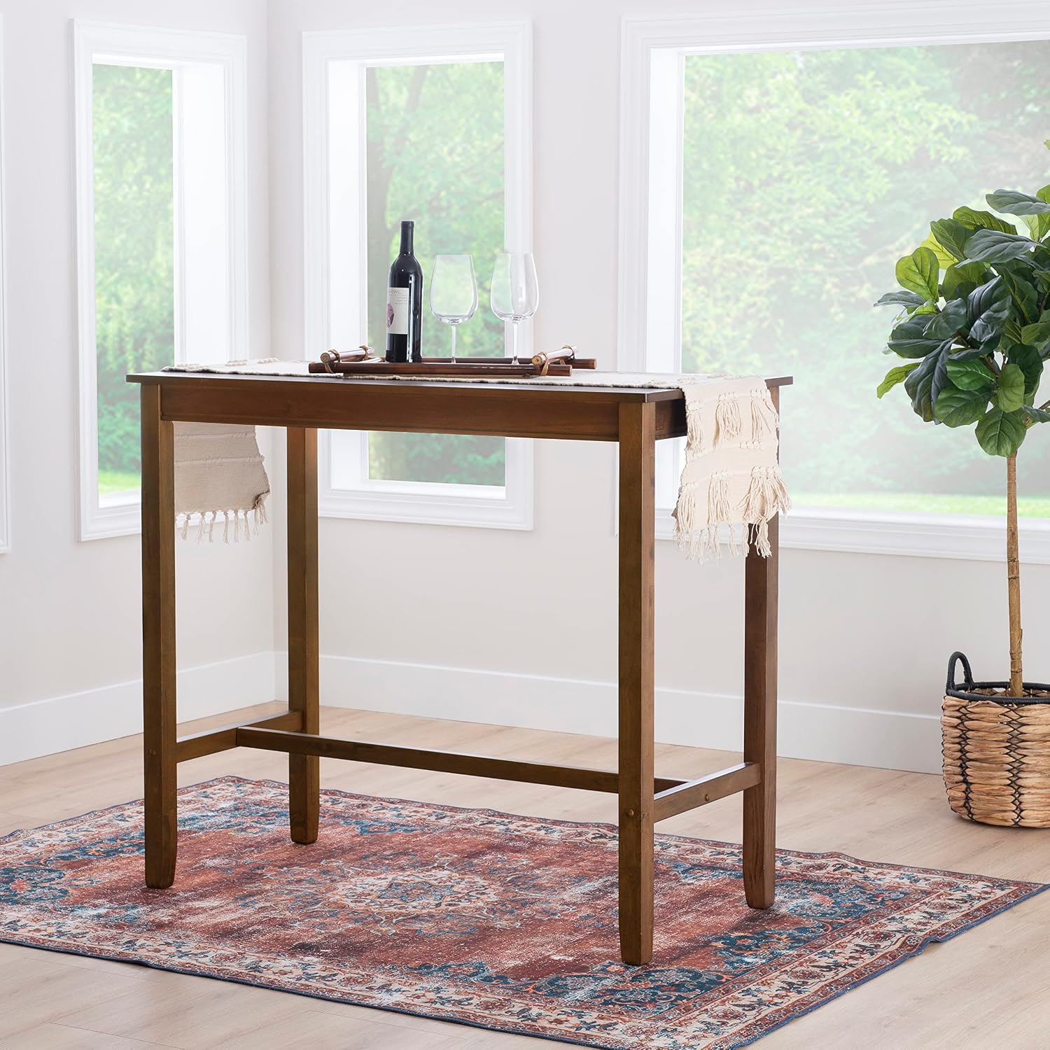 Linon Claridge Rustic Wood 36 inch Height Pub Table