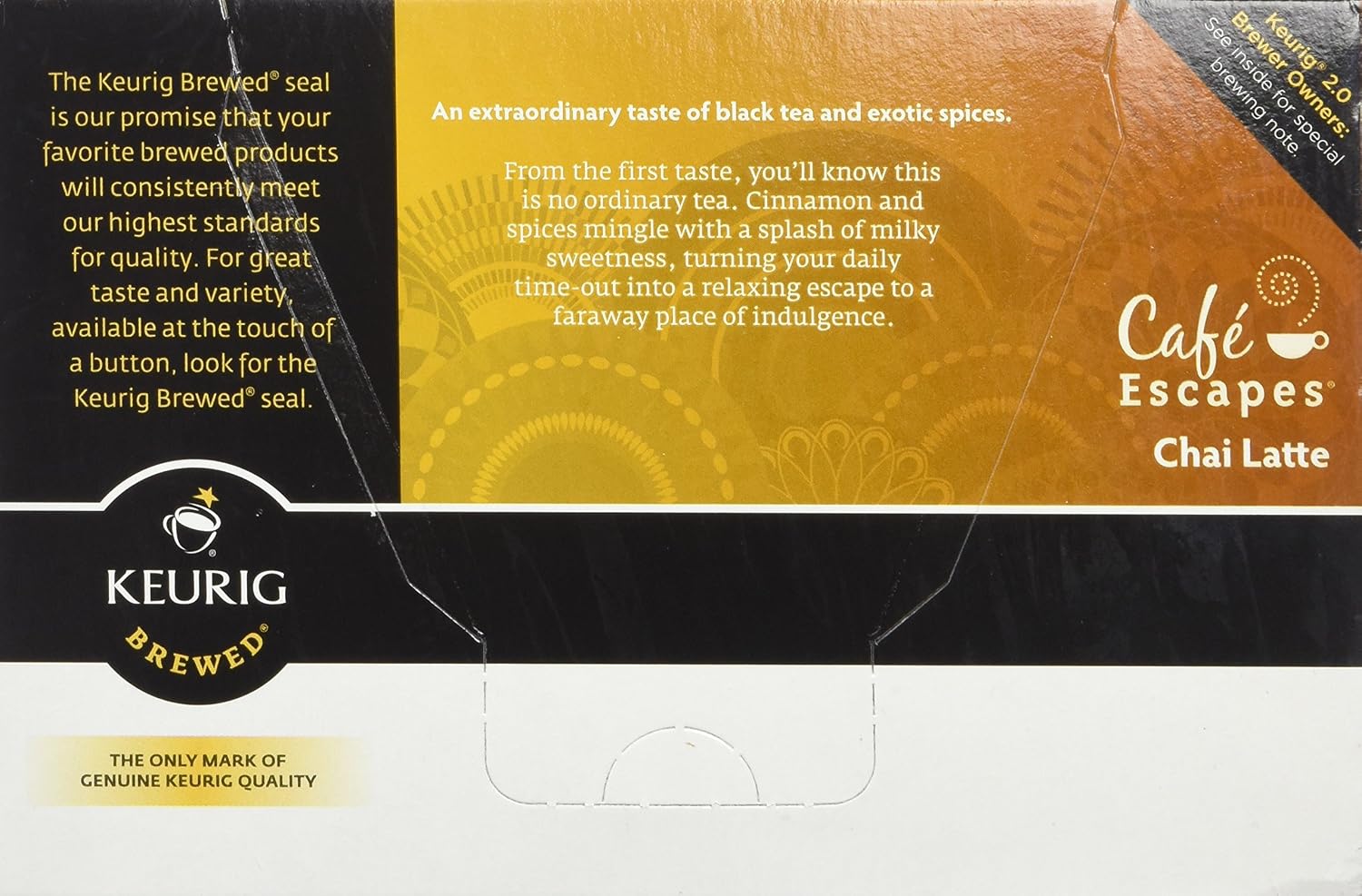 Cafe Escapes Chai Latte K-Cups, 16 Count (Packaging May Vary)
