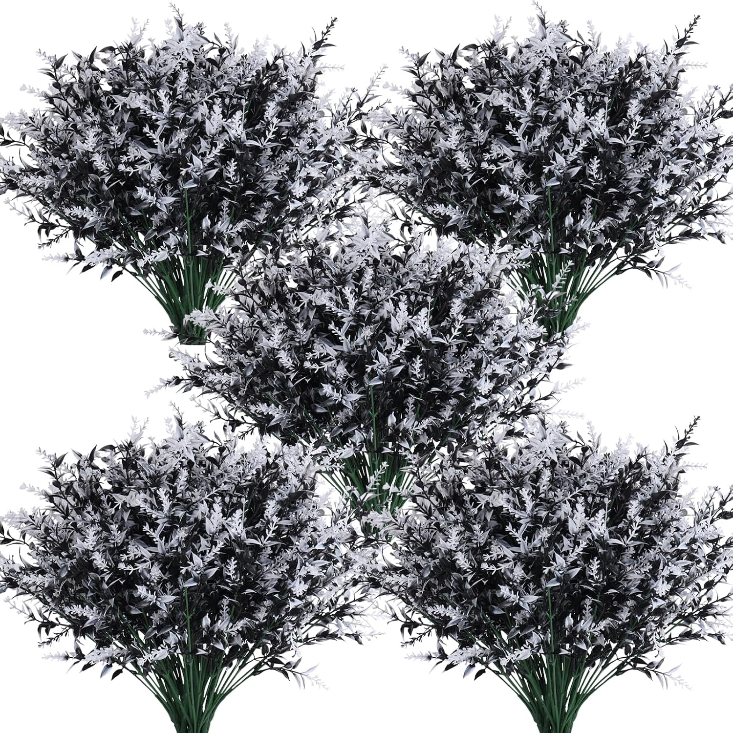RECUTMS Artificial Greenery Lavender Fake Shrubs Flowers 8 Pcs UV Resistant