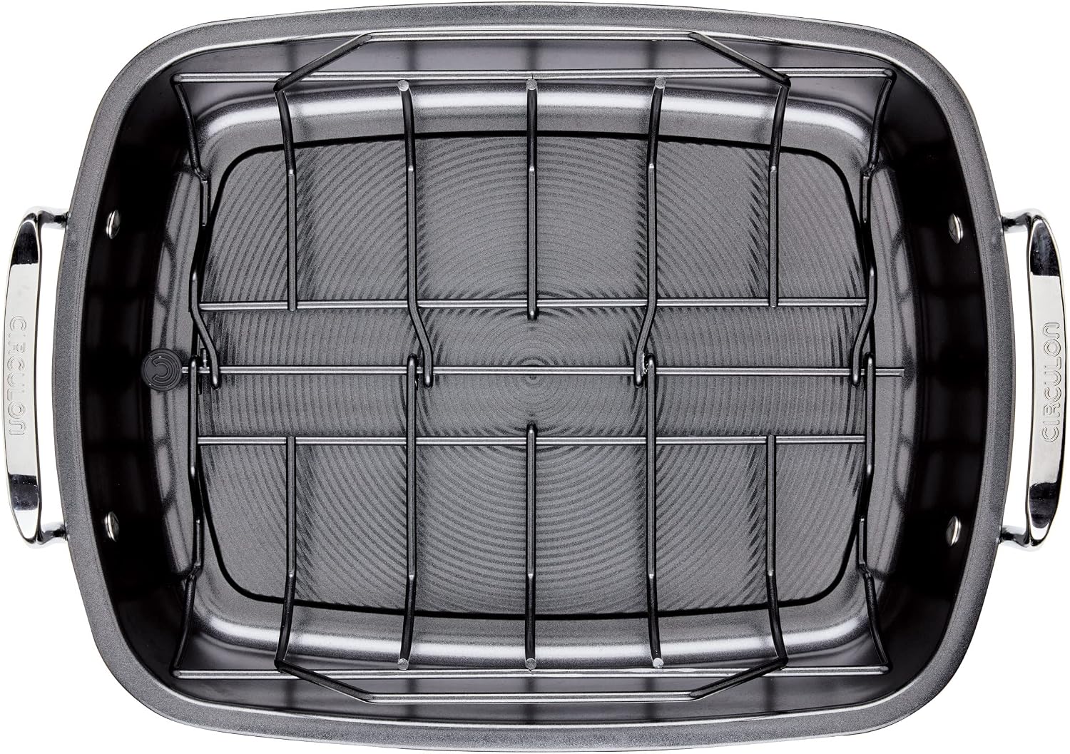 Circulon Total Bakeware Nonstick Roaster, Roasting Pan with Rack, 17-Inch x 13-Inch, Gray