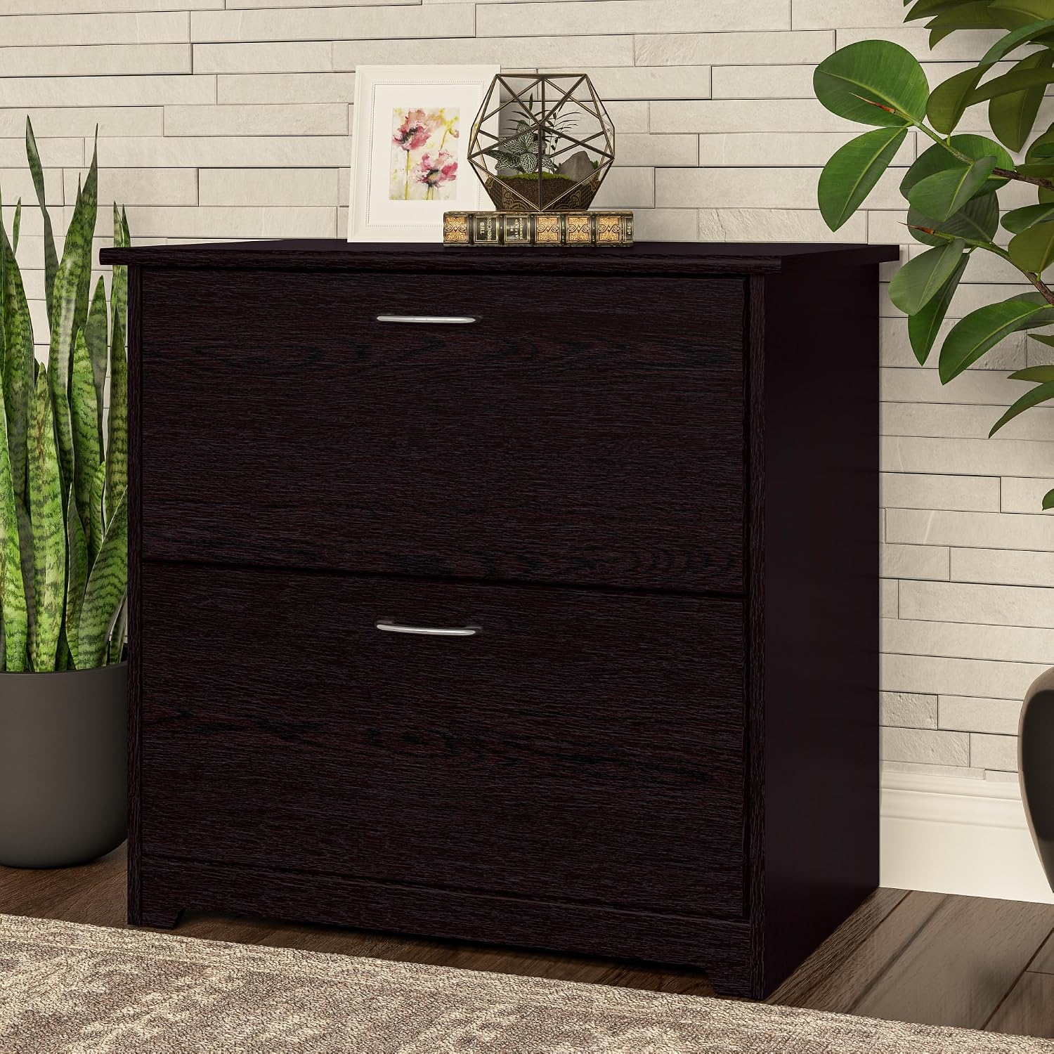 Bush Home Cabot 2 Drawer Lateral File Cabinet in Harvest Cherry, Home Office Chest for Letter, Legal, and A4-size Document Storage
