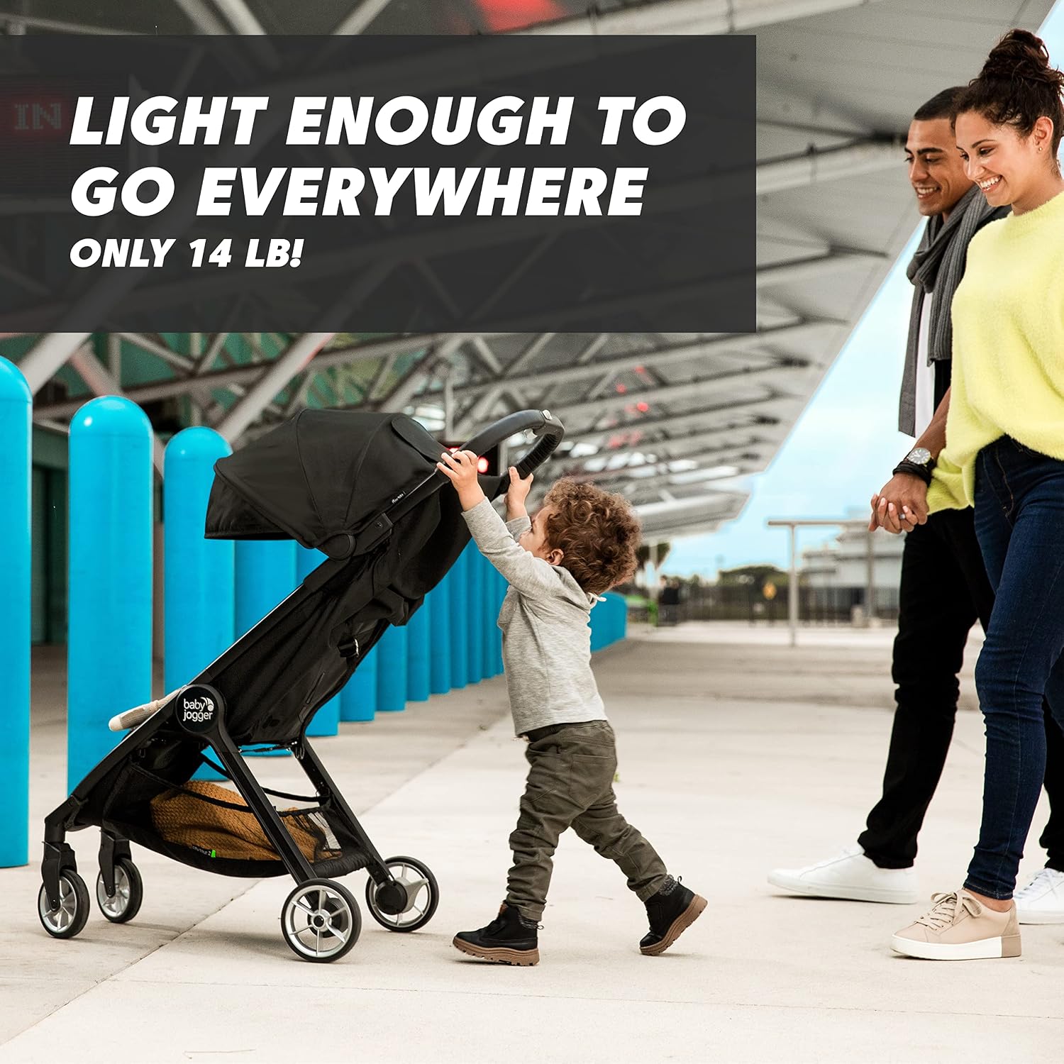 Baby Jogger® City Tour 2 Carry-On Approved Travel Stroller, Ultra-Compact Baby Stroller, Lightweight, Easy Fold, Baby Travel Essential, Pitch Black