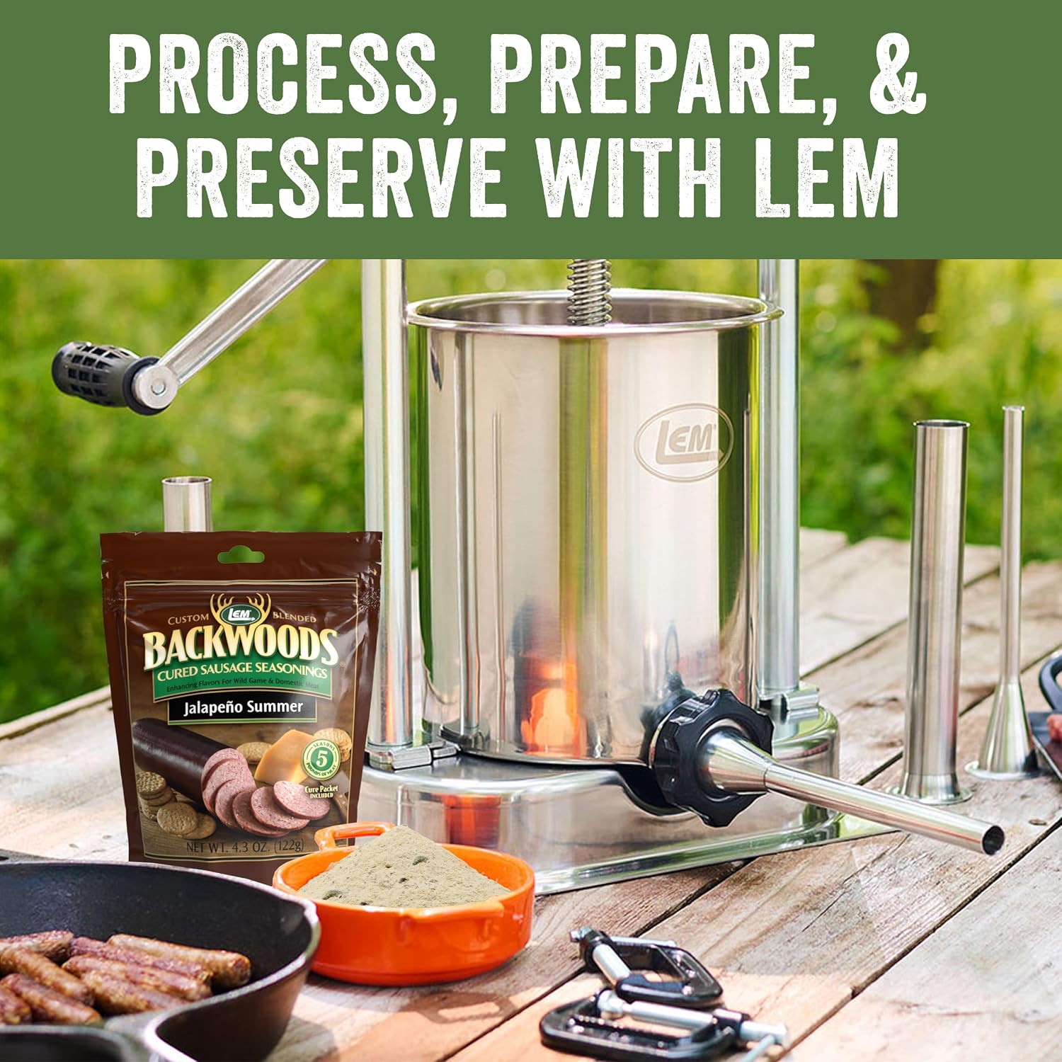 LEM Backwoods Cured Sausage Seasoning with Cure Packet, Jalapeno Summer Sausage