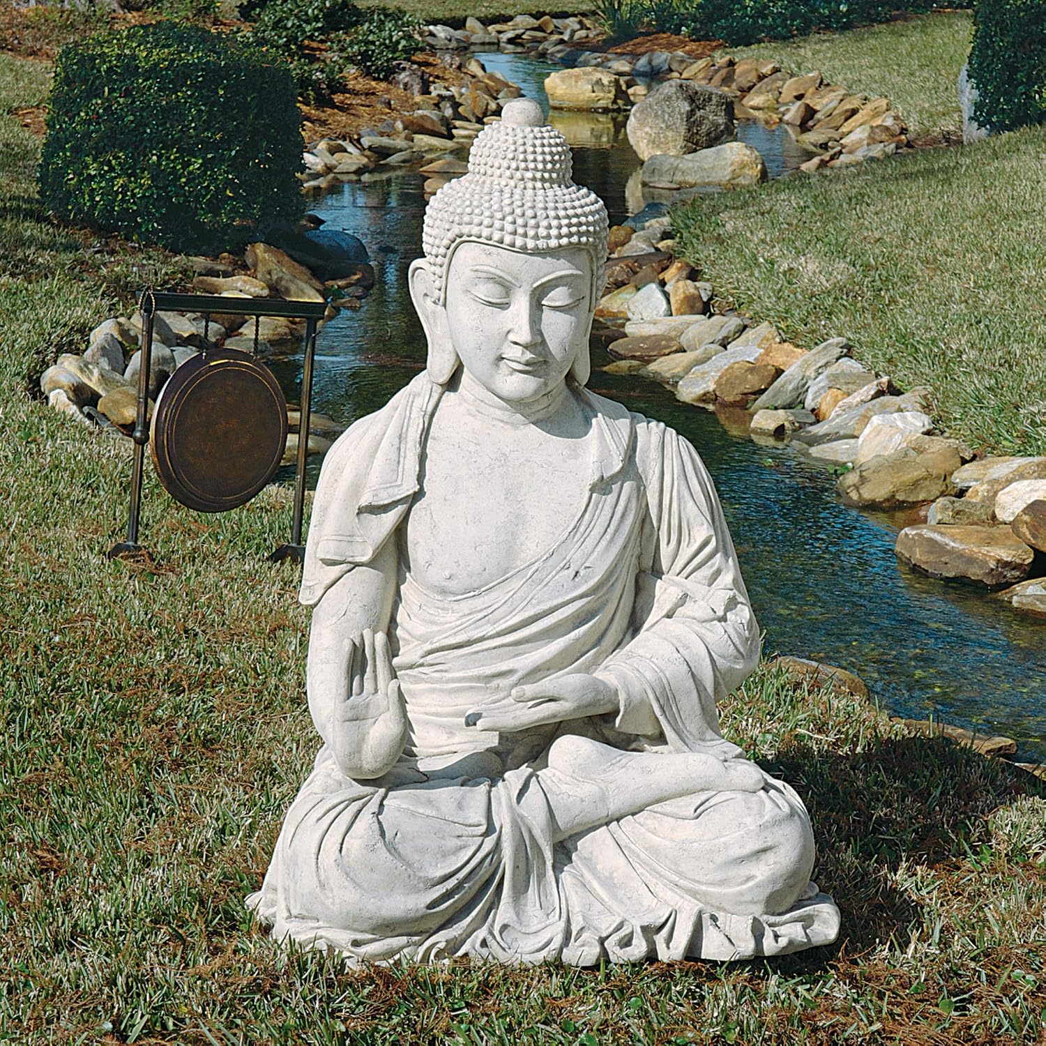 Design Toscano Jolly Hotei Laughing Man Asian Decor Indoor/Outdoor Garden Statue, 26 inches tall, Cast Stone Resin, Two Tone Stone Finish