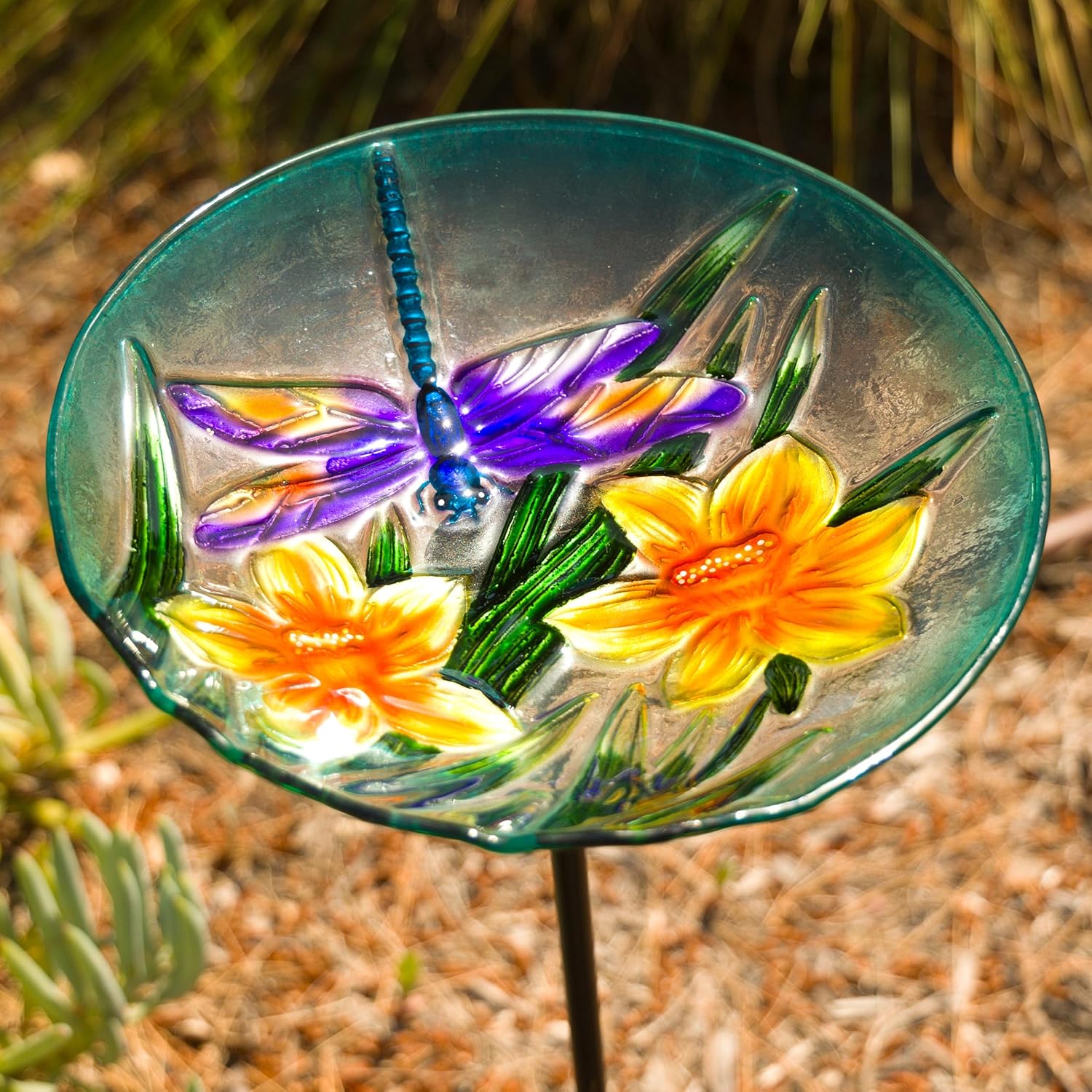 Alpine Corporation 25" Tall Outdoor Birdbath with Planter Pedestal Yard Statue, Stunning Garden Accent, 15" Round, Green