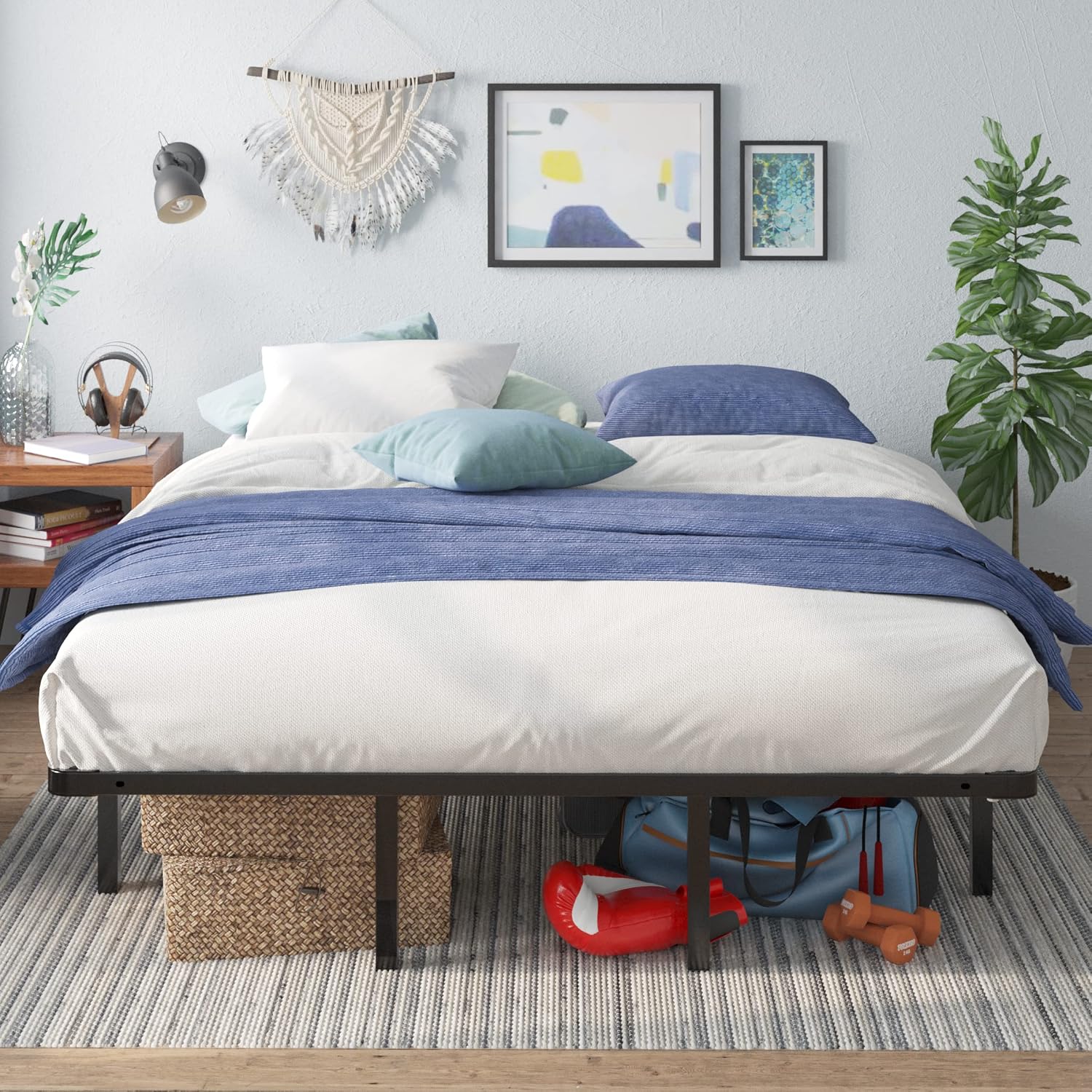 ZINUS SmartBase Compack Mattress Foundation, 14 Inch Metal Bed Frame, No Box Spring Needed, Sturdy Steel Slat Support, Full