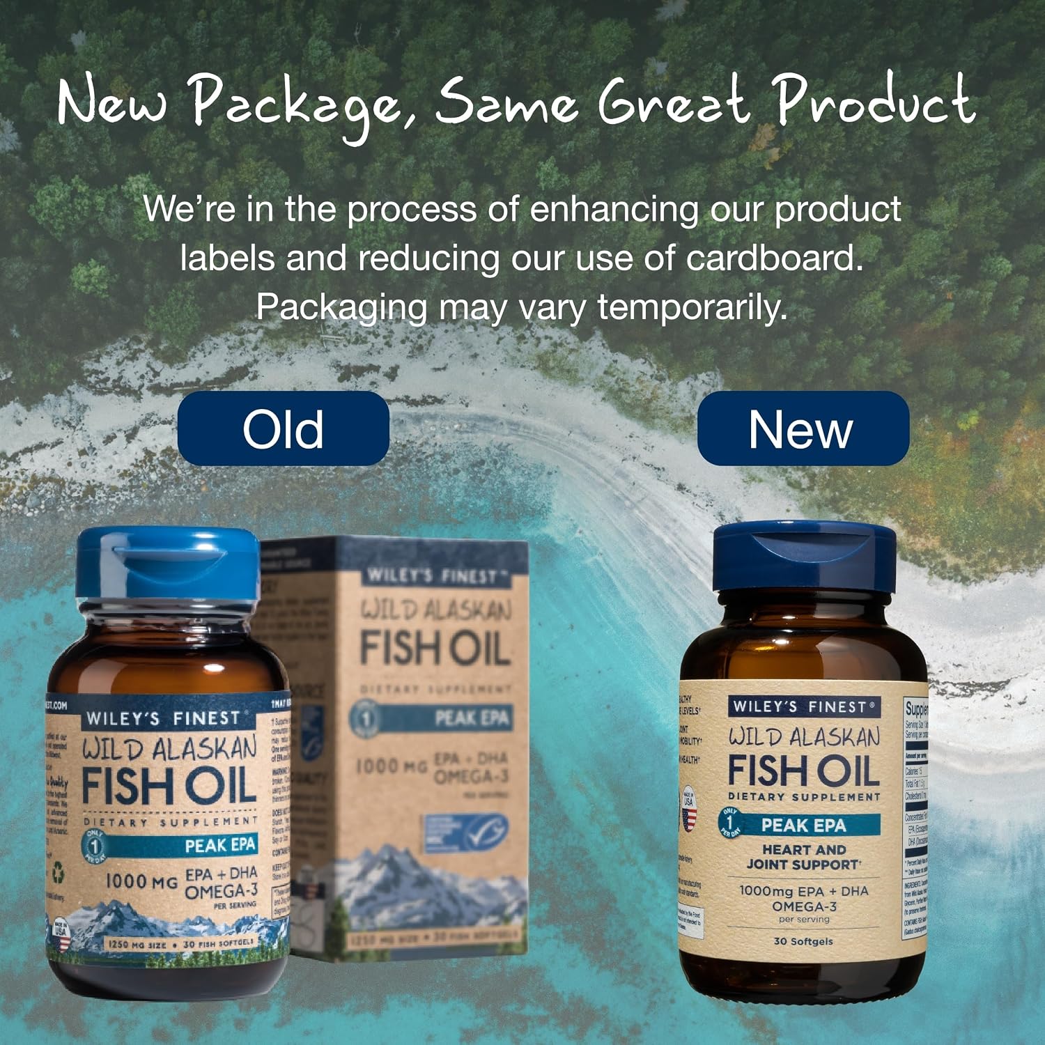 Wiley's Finest Wild Alaskan Fish Oil Peak EPA - Triple Strength Peak EPA & DHA Supplement - 1000mg Fish Oil - Omega-3s for Joint Health Support - 30 Softgels (30 Servings)