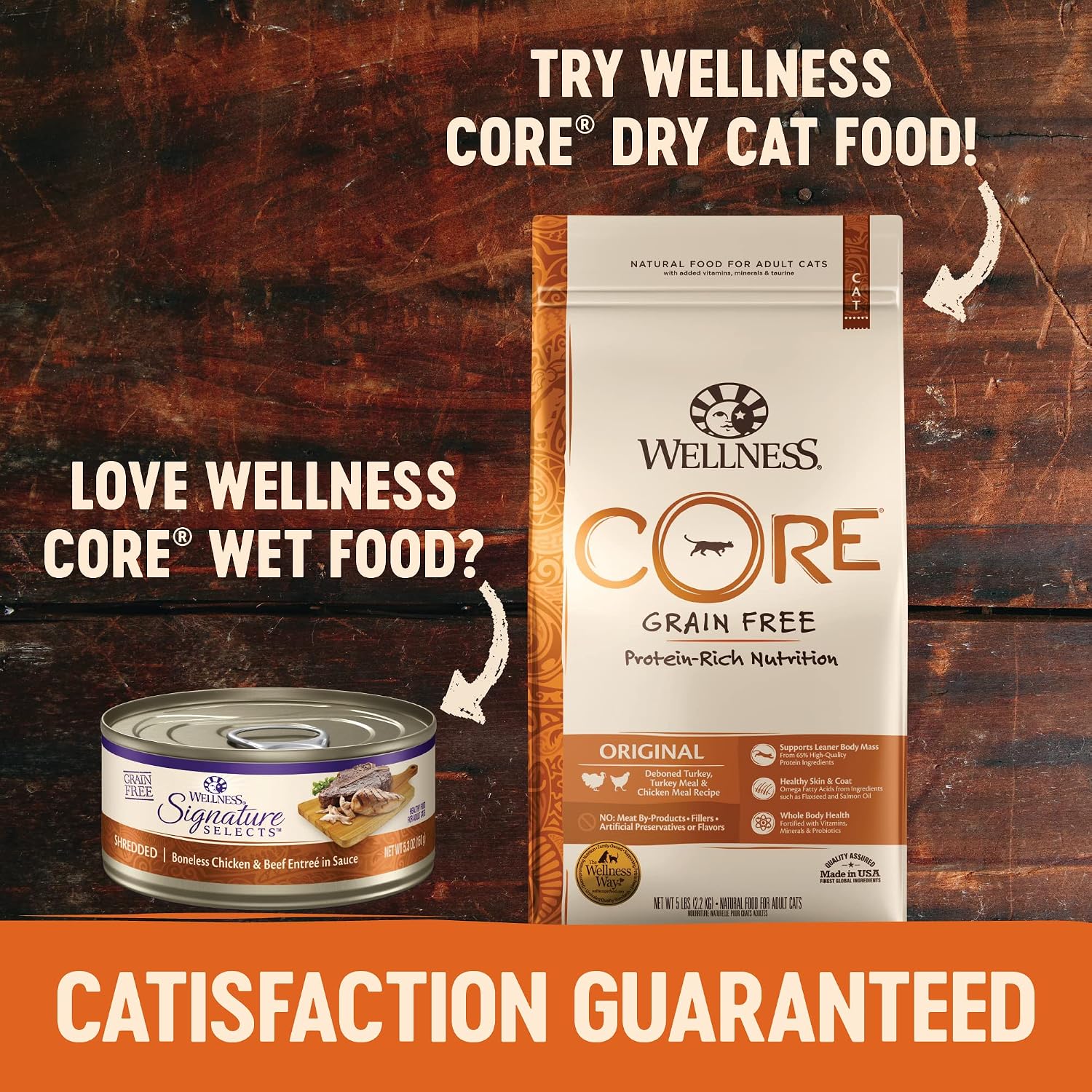 Wellness CORE Signature Selects Shredded Adult Canned Wet Cat Food, Natural, Protein Rich, Grain Free, Chicken Entrée Recipe, 2.8 oz, Pack of 12 Cans