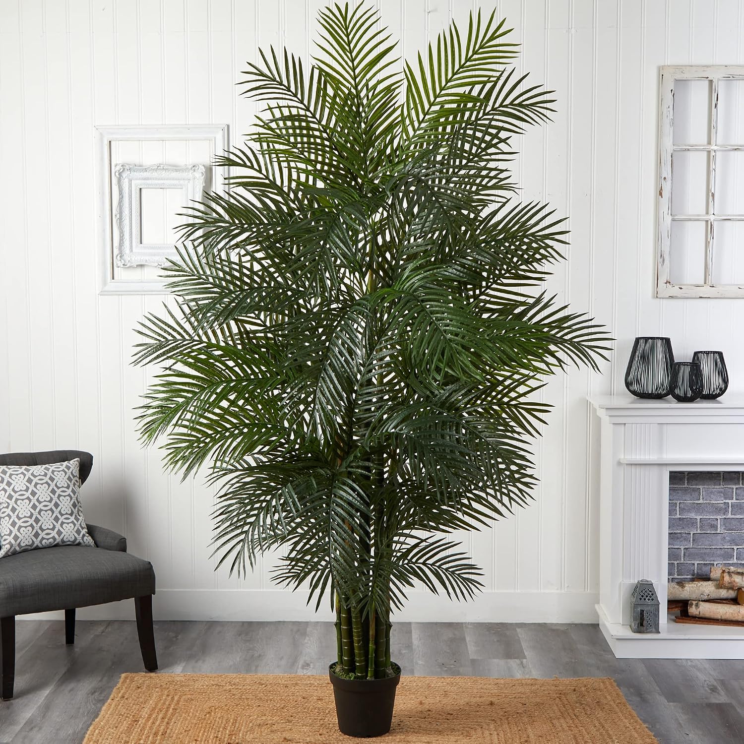 Nearly Natural 7.5ft Artificial Areca Palm Tree, UV Resistant (Indoor/Outdoor)