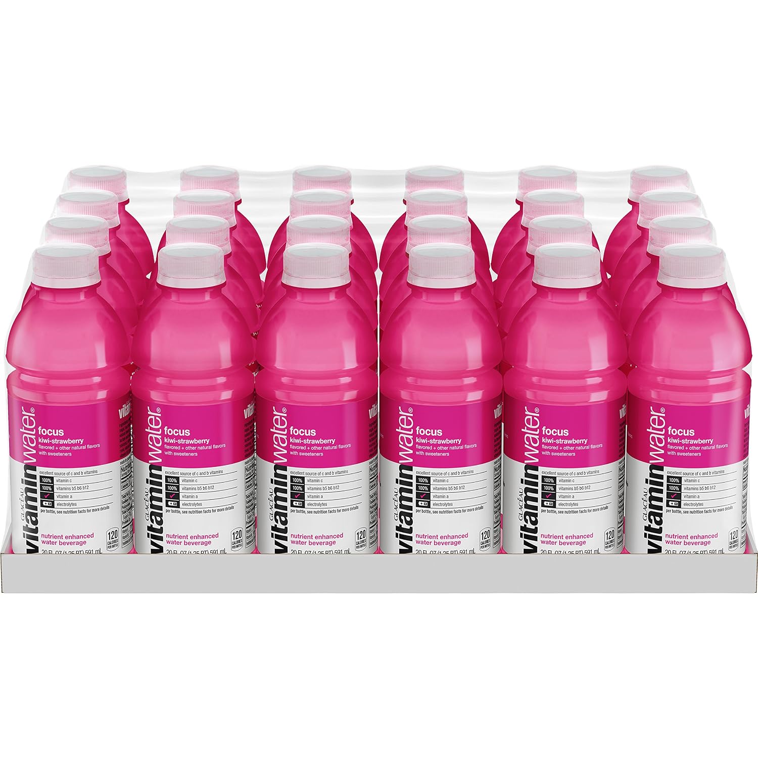 vitaminwater Power-C Dragonfruit Water Beverage, 16.9 fl oz, 6 pack | Bottled, nutrient-enhanced flavored water drink with 90 calories per bottle, antioxidants, and vitamins
