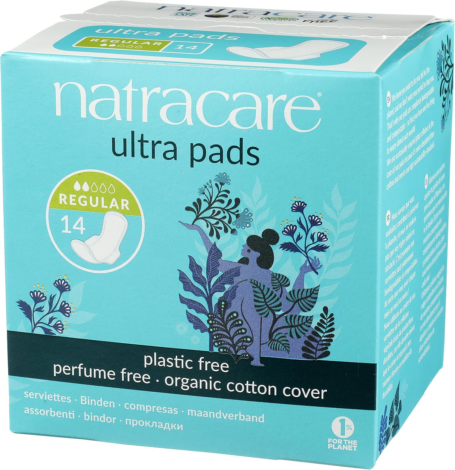 Natracare Cotton Natural Feminine Ultra Pads Regular With Wings By Natracare, 14 Ea, 14 Count