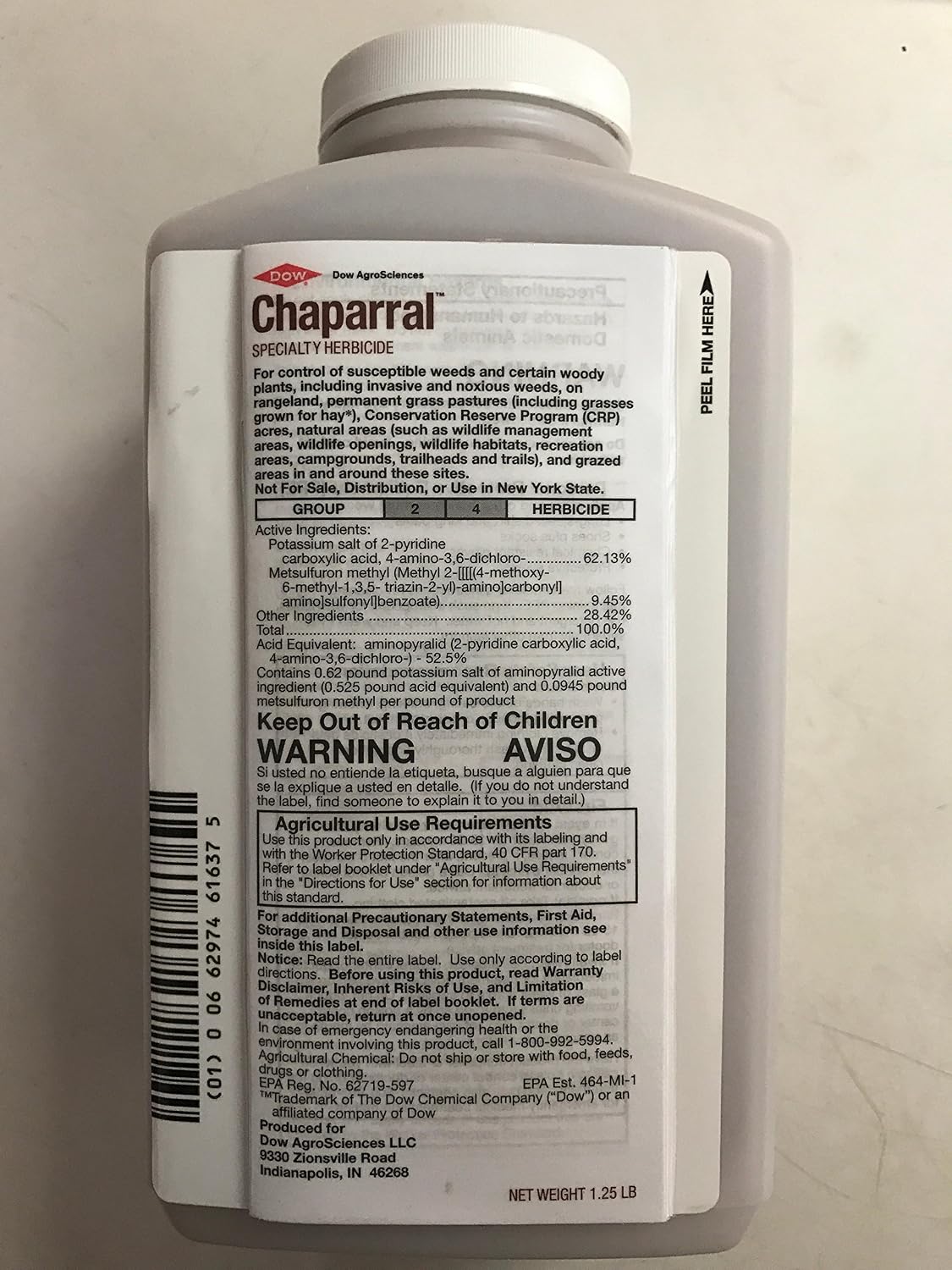 Dow AgroSciences Chapparal Herbicide 1.25# Aminopyralid Range and Pasture Weed Control