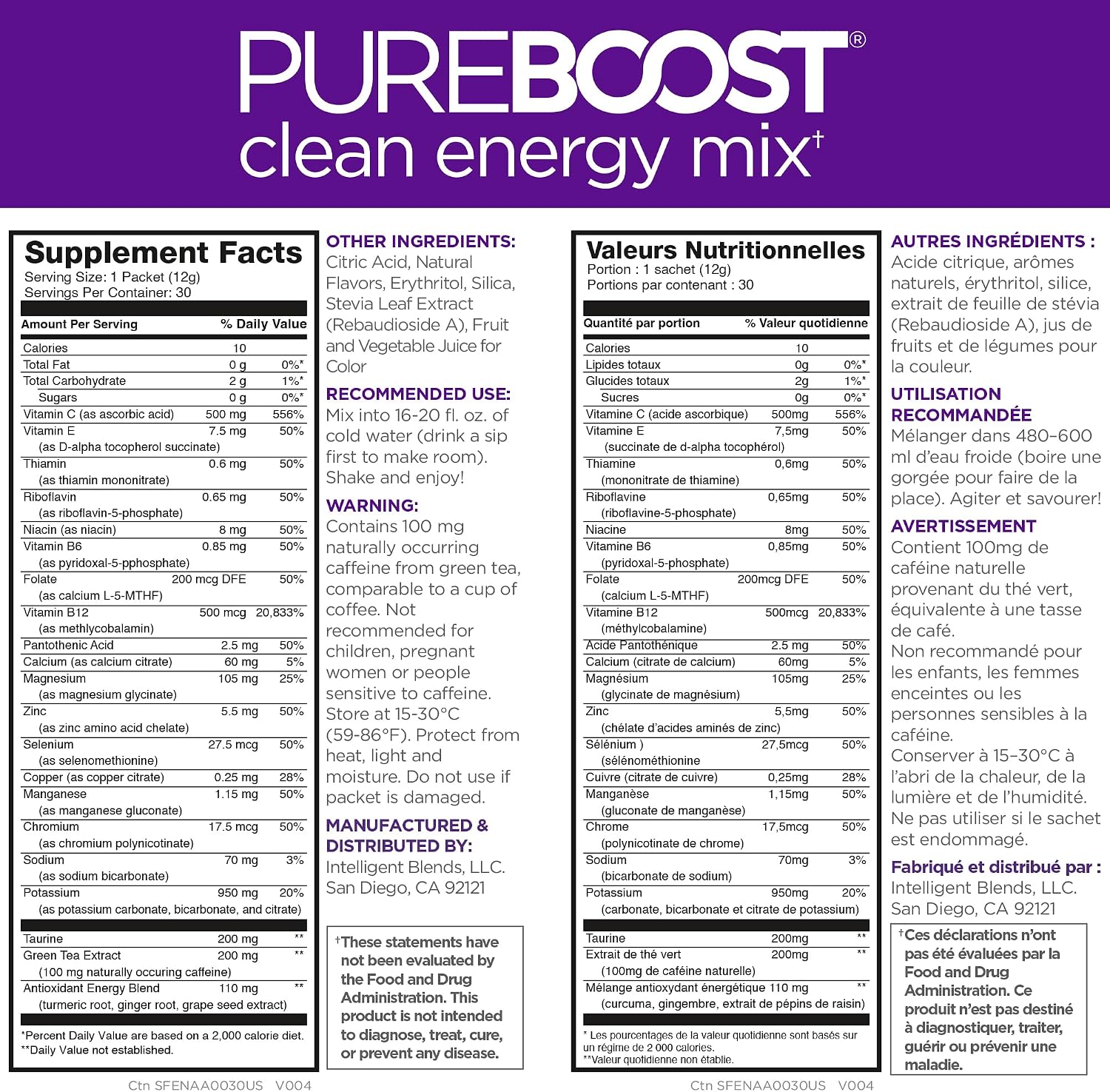 Pureboost Sugar-Free Clean Energy Booster Drink Mix, Citrus Sunrise 30ct | B12 vitamins, low sodium electrolytes & antioxidants. 25 vitamins and minerals. No sucralose.